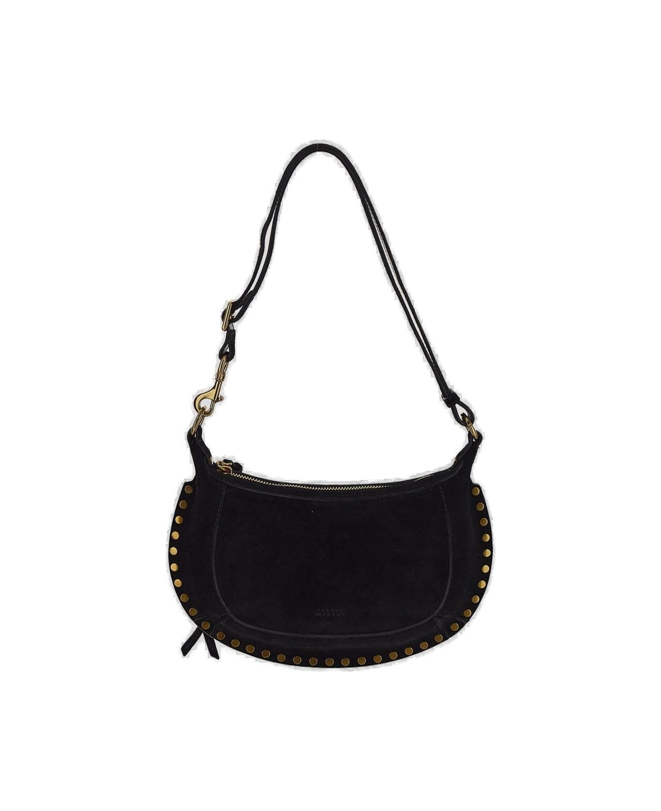 Isabel Marant Oskan Moon Zipped Medium Shoulder Bag - BLACK