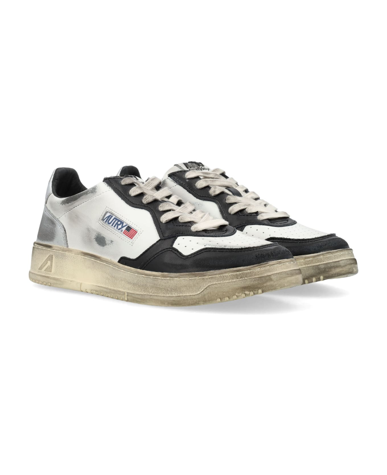 Autry Sup Vintage Sneakers - WHT BLK SLV