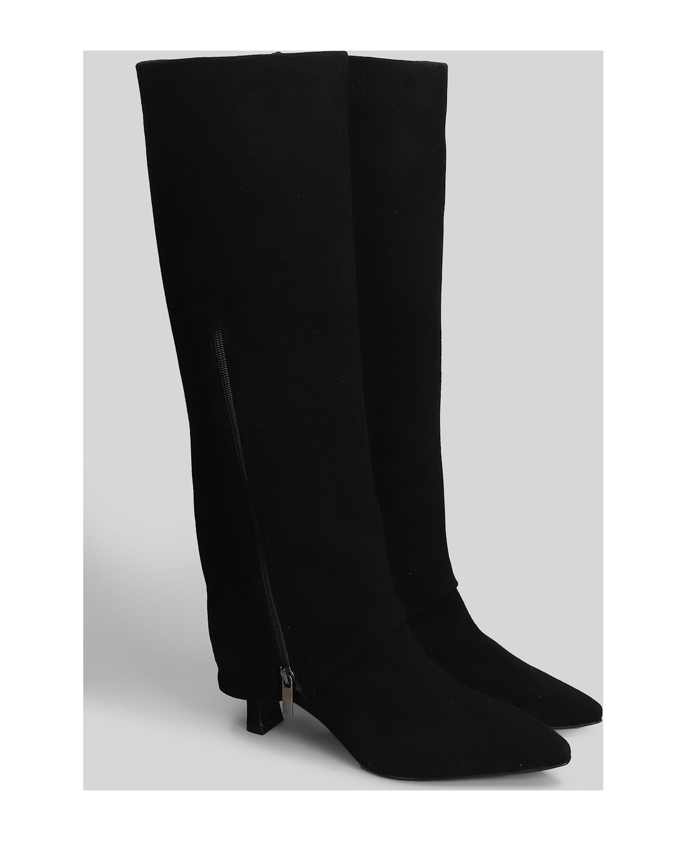 The Seller High Heels Boots In Black Suede - black