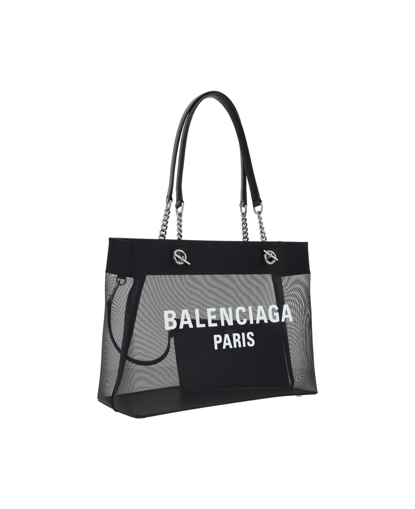 Balenciaga Duty Free Mesh Tote Bag - Black/l White