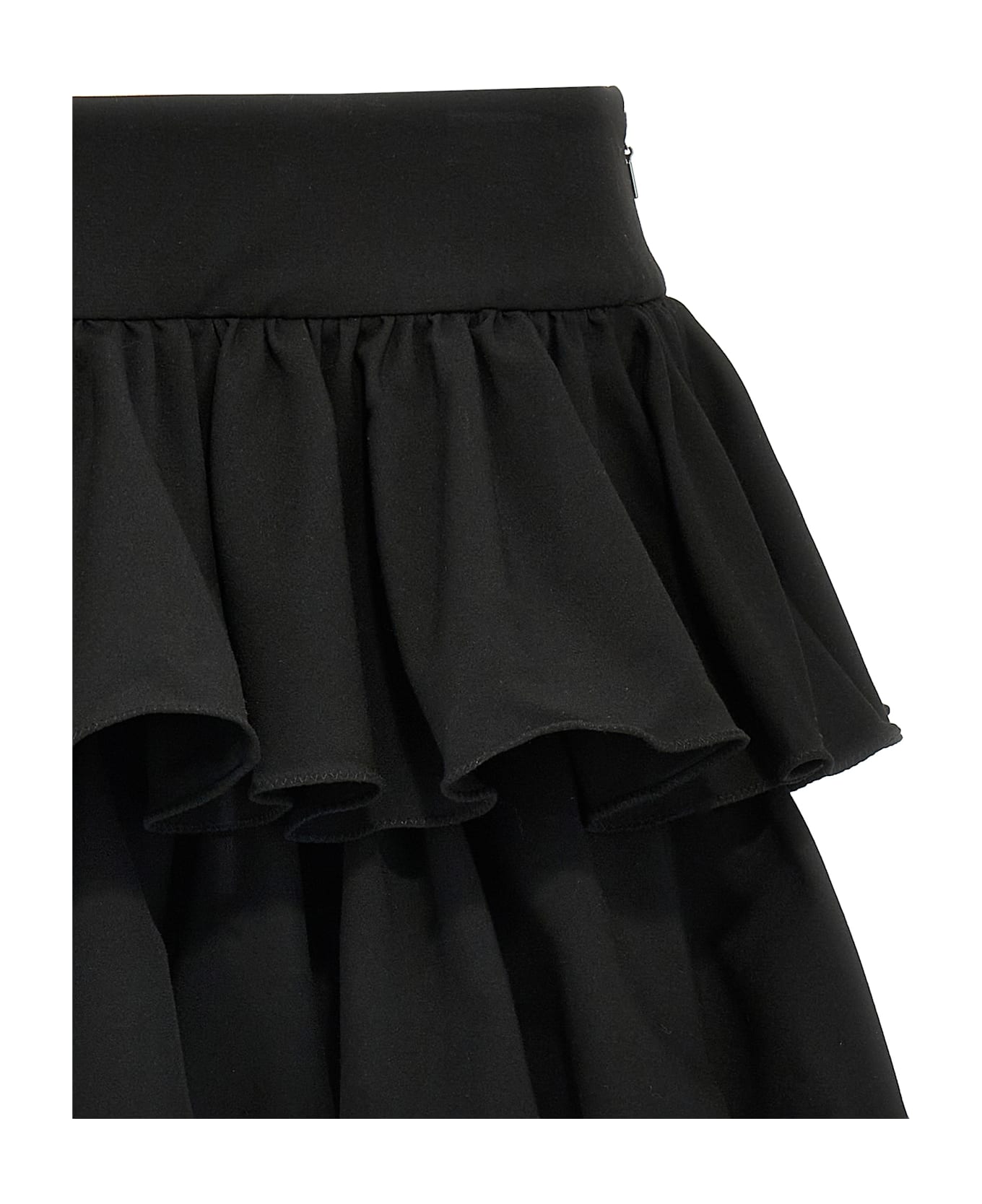 Rotate by Birger Christensen 
wide Ruffle Mini
 Skirt - Black  