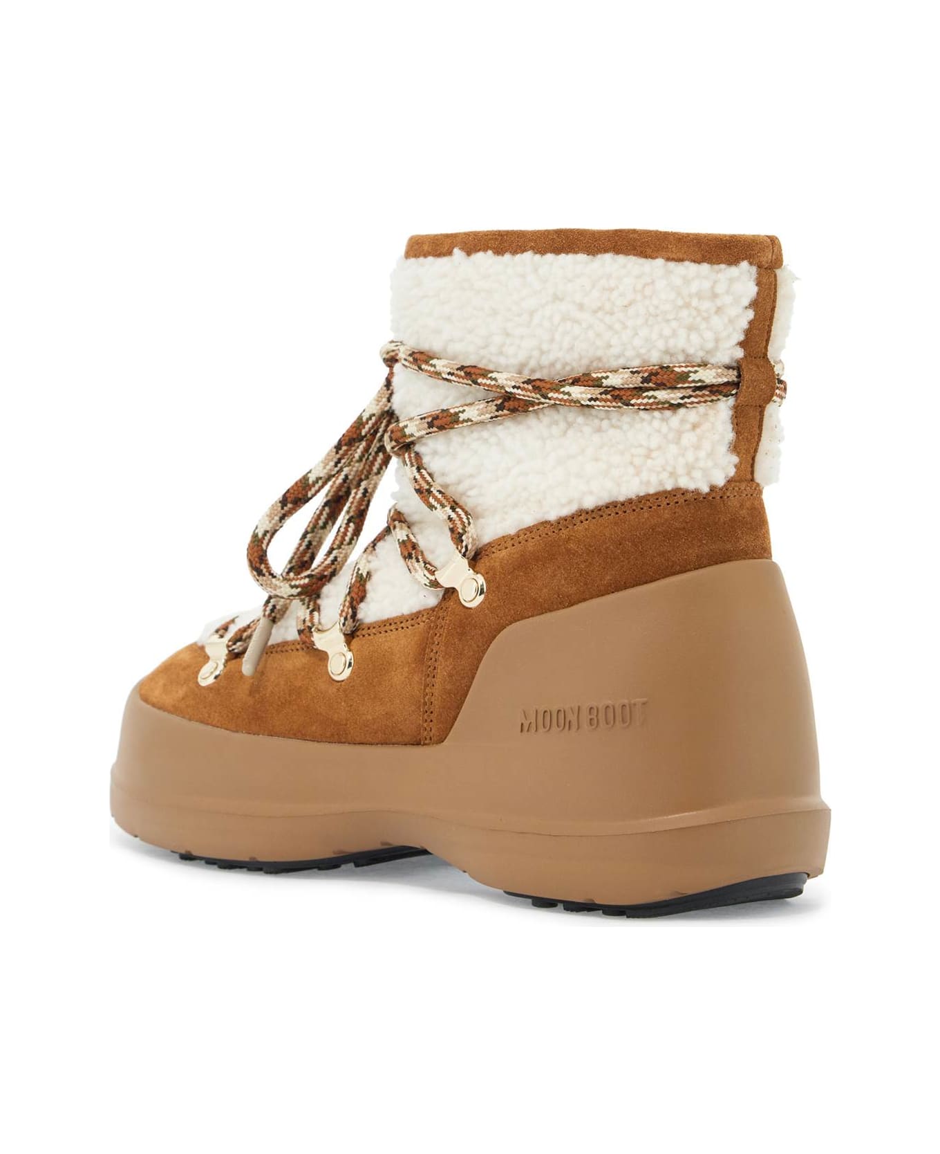Moon Boot Luna Suede And Shearling Ankle Boots. - Marrone