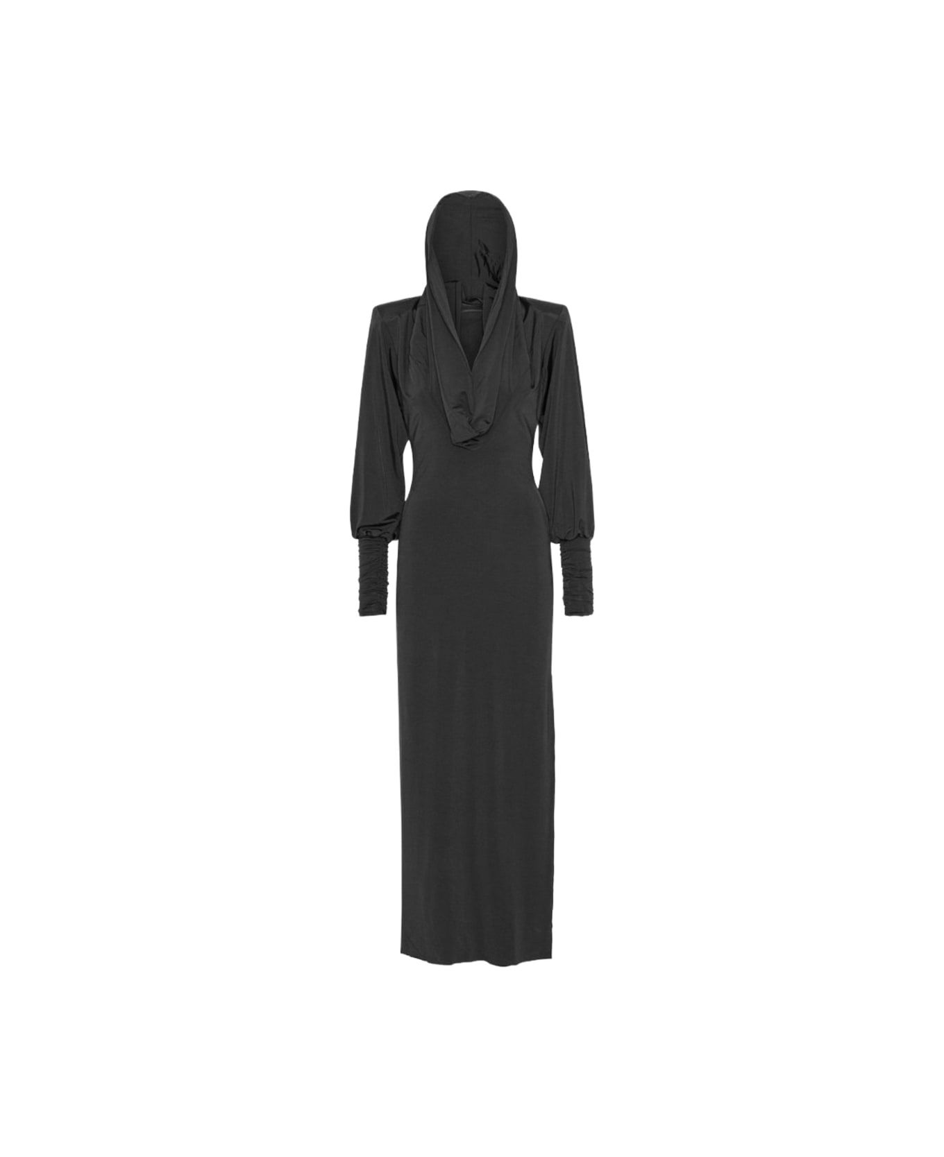 Rotate by Birger Christensen Long Dress With Hood - BLACK
