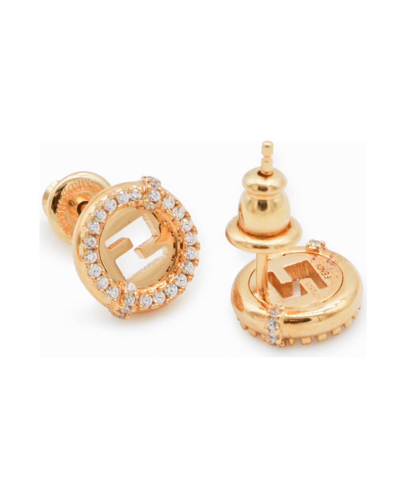 Fendi Gold Tone Metal Earrings - Golden