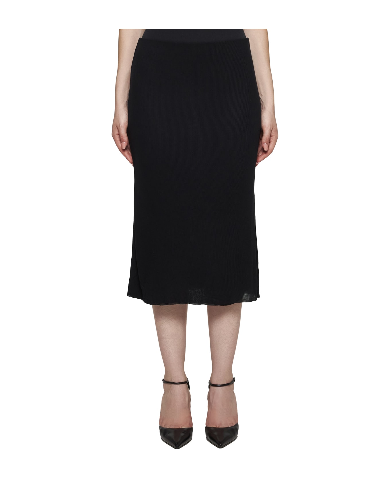 Khaite Leema Midi Skirt - Black