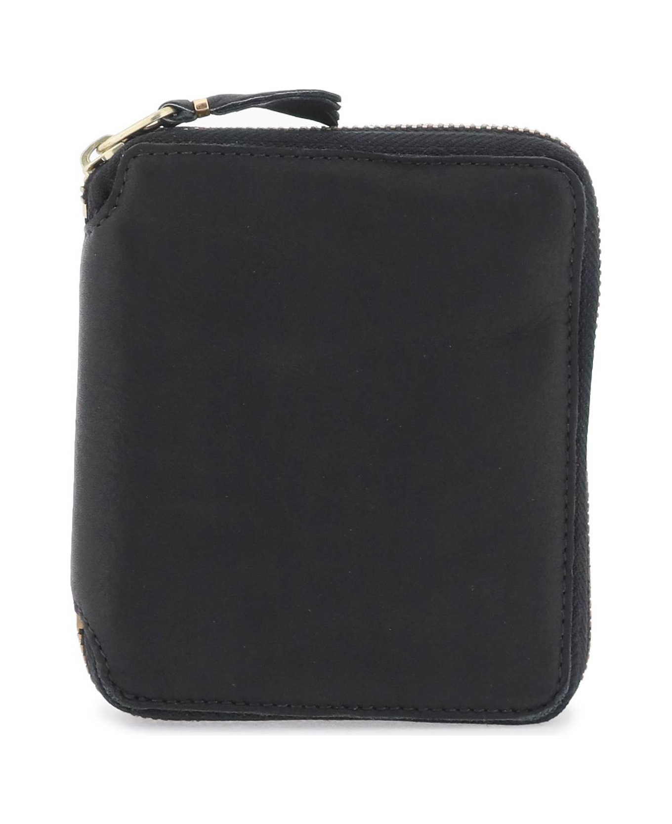 Comme des Garçons Wallet Washed Leather Zip-around Wallet - BLACK (Black)