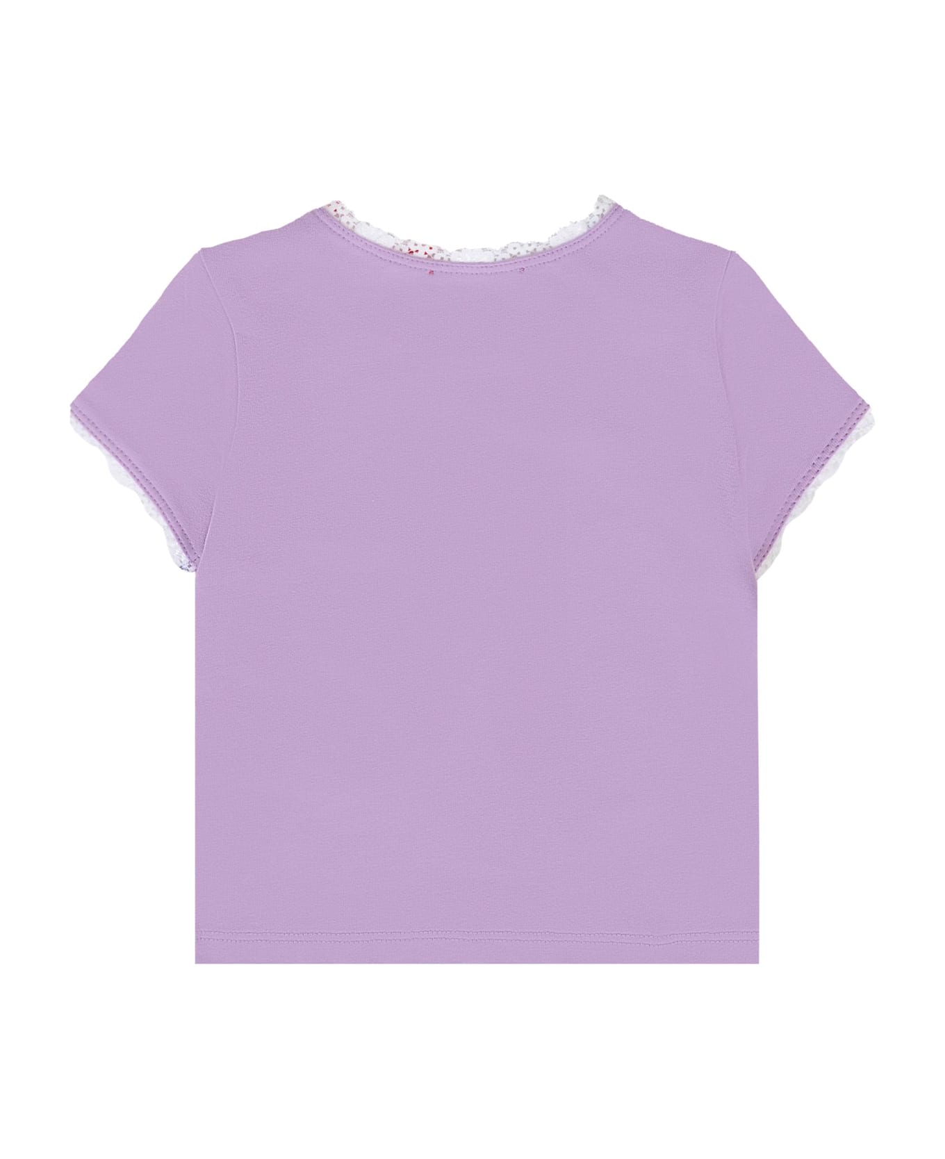 Diesel Lilac T-shirt For Baby Girl With Sunglasses - Lilac