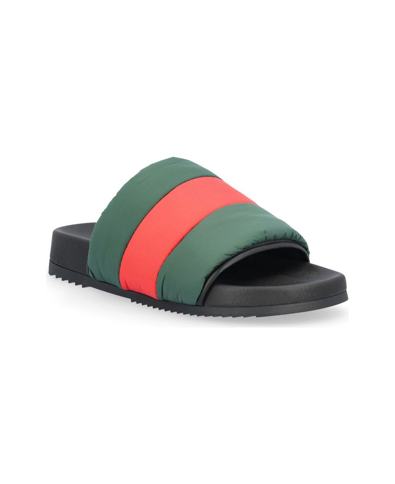 Gucci Padded Web Slide Sandals - Nero