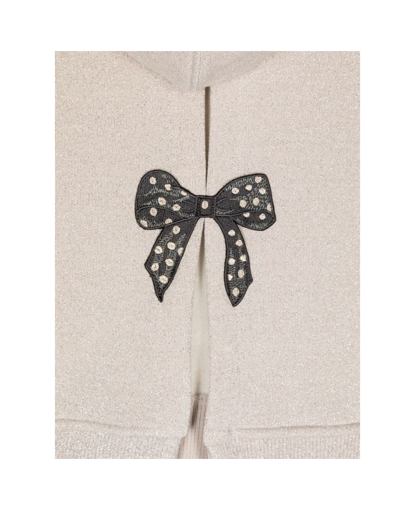 Monnalisa Beige Sweatshirt Girl - Ecrù/Argento