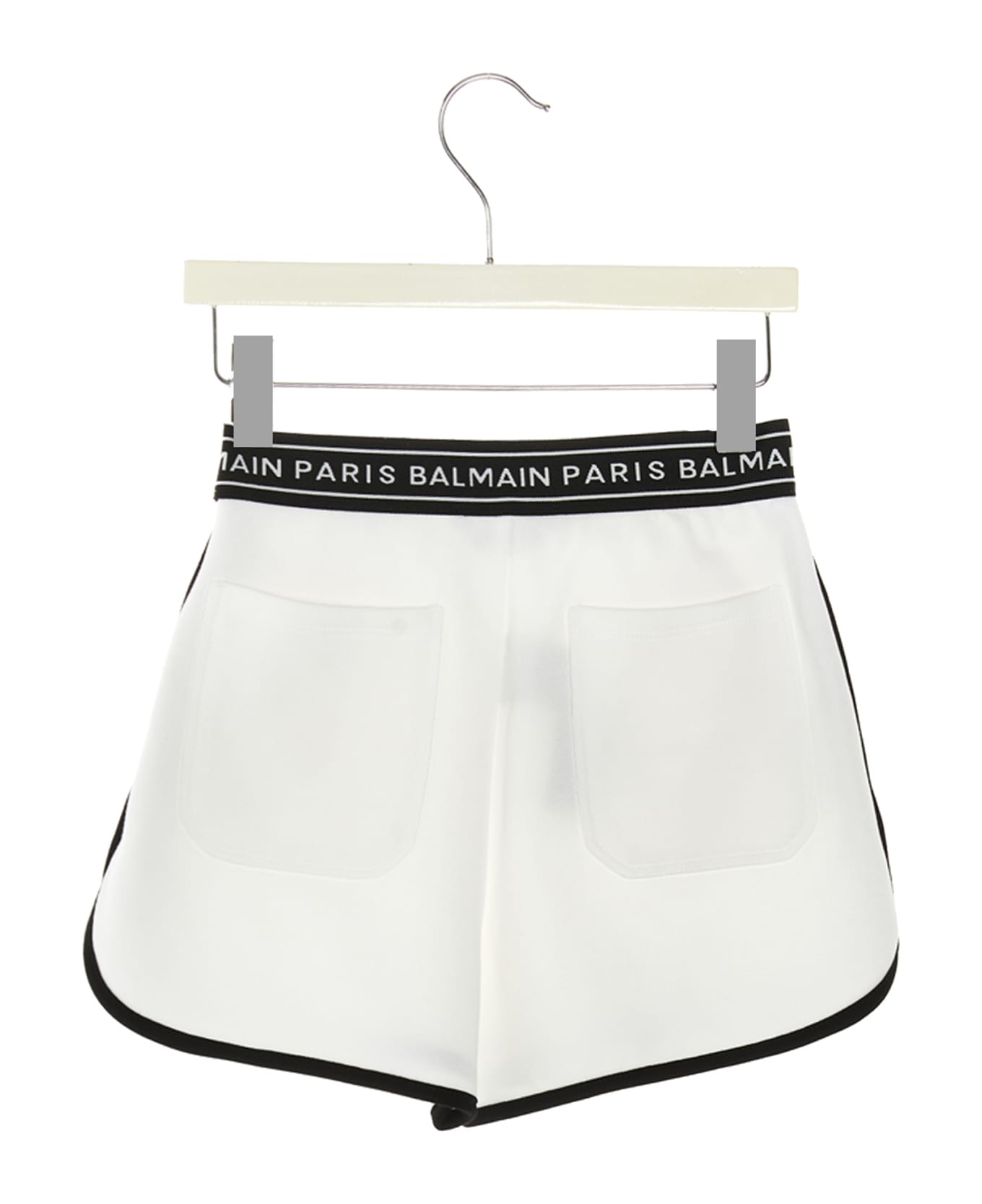 Balmain Logo Shorts - White/Black