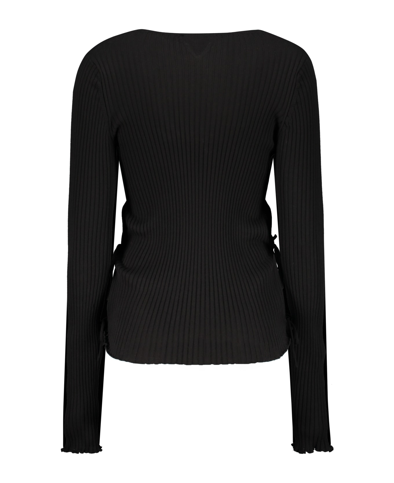 Bottega Veneta Cotton V-neck Sweater - black