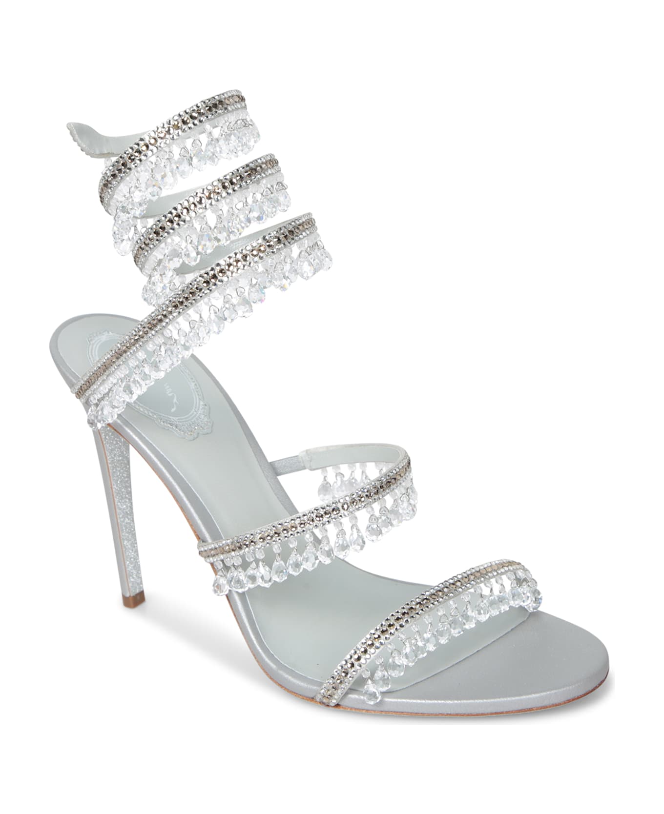 René Caovilla Chandelier 105 Silver Sandals - Metallic