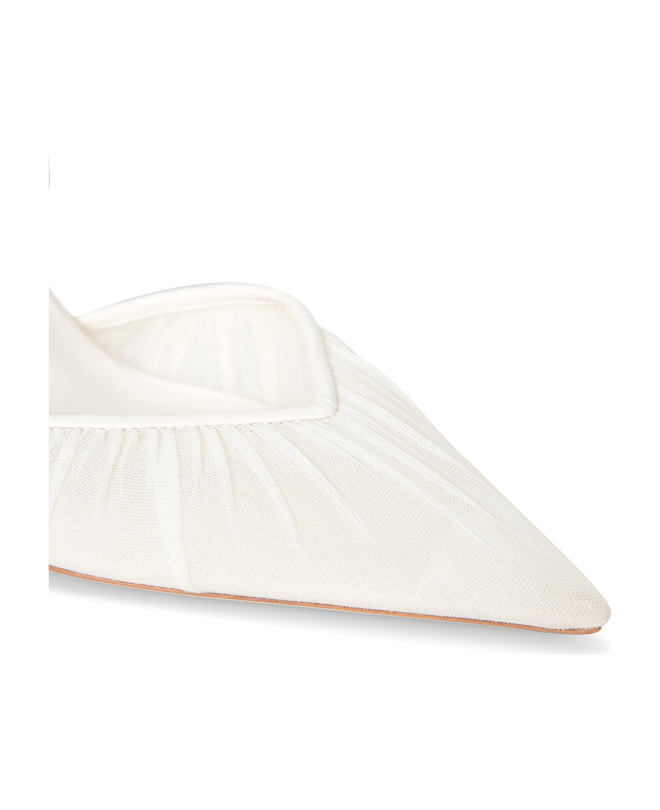 Jimmy Choo Saeda 100 Ivory Tulle Pumps - White