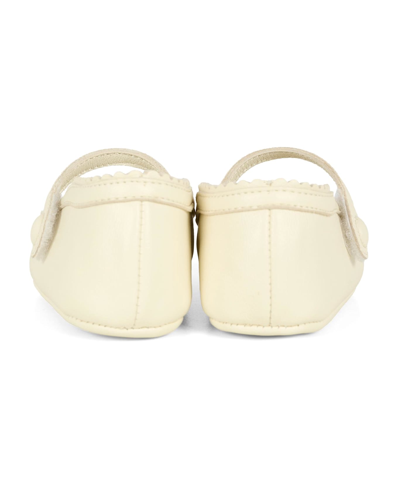 Gucci Ivory Ballet Flats For Baby Girl With Gg - Ivory