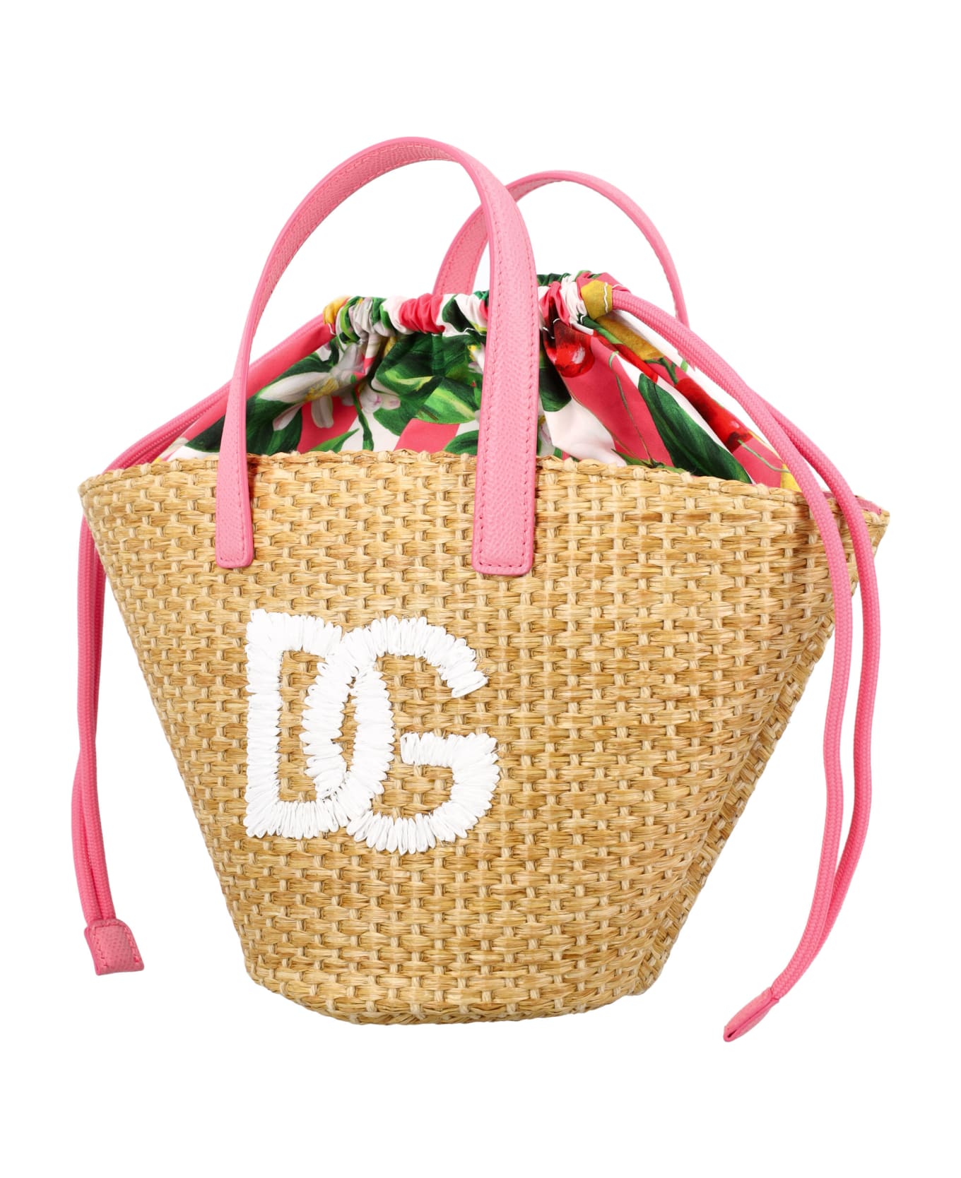 Dolce & Gabbana Rafia Summer Bag - NEUTRALS/PINK