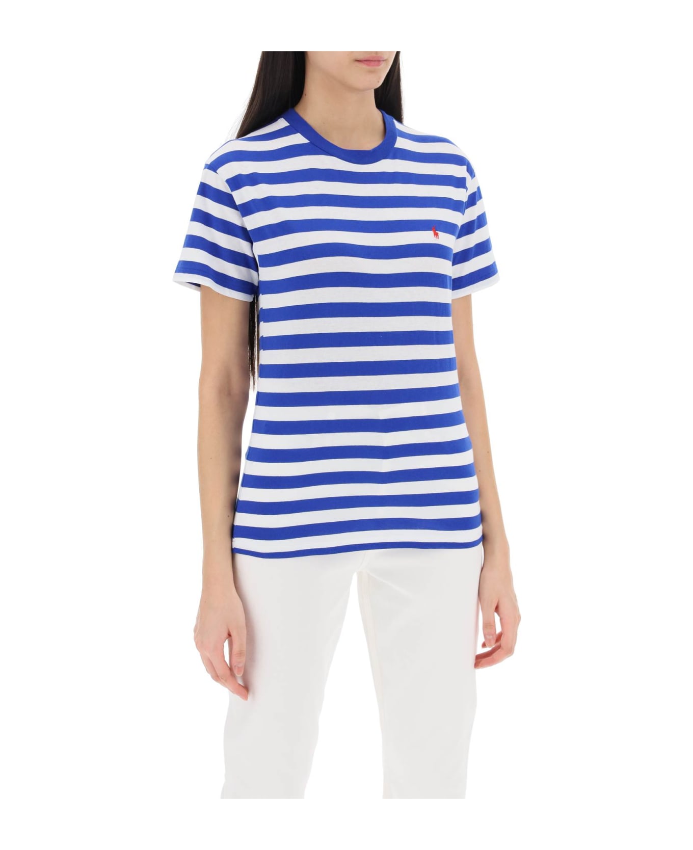 Polo Ralph Lauren Striped Crewneck T-shirt - SAPPHIRE STAR WHITE (White)