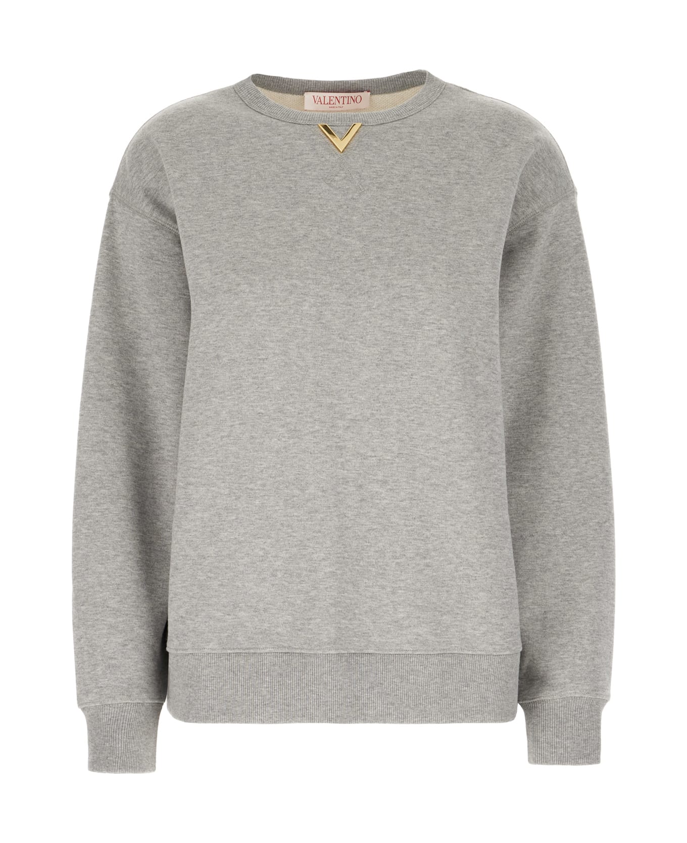 Valentino Garavani Grey Cotton Blend Oversize Sweatshirt - GRIGIO MELANGE