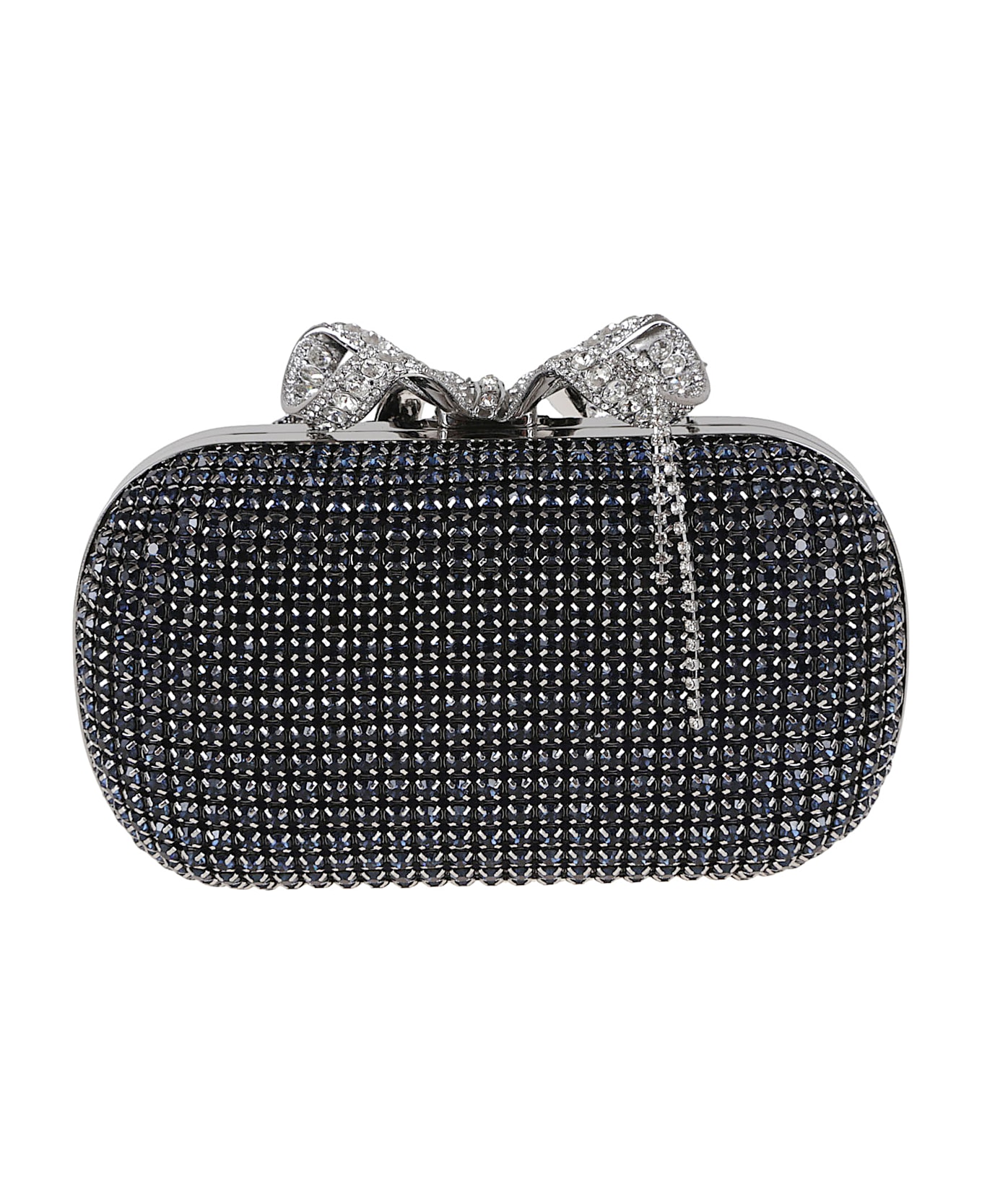 self-portrait Navy Chainmail Clutch Bag - Navy