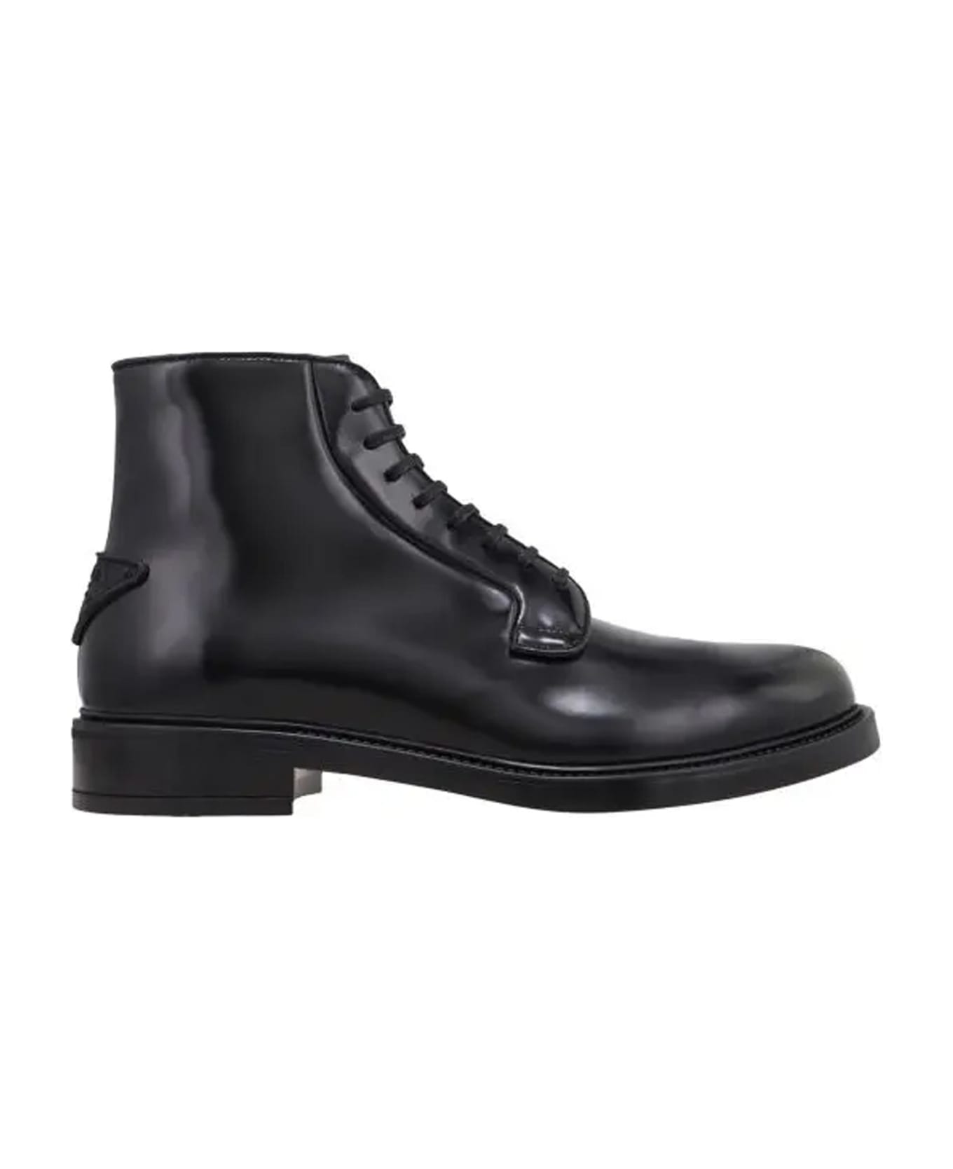 Prada Leather Lace-up Boots - Black ブーツ