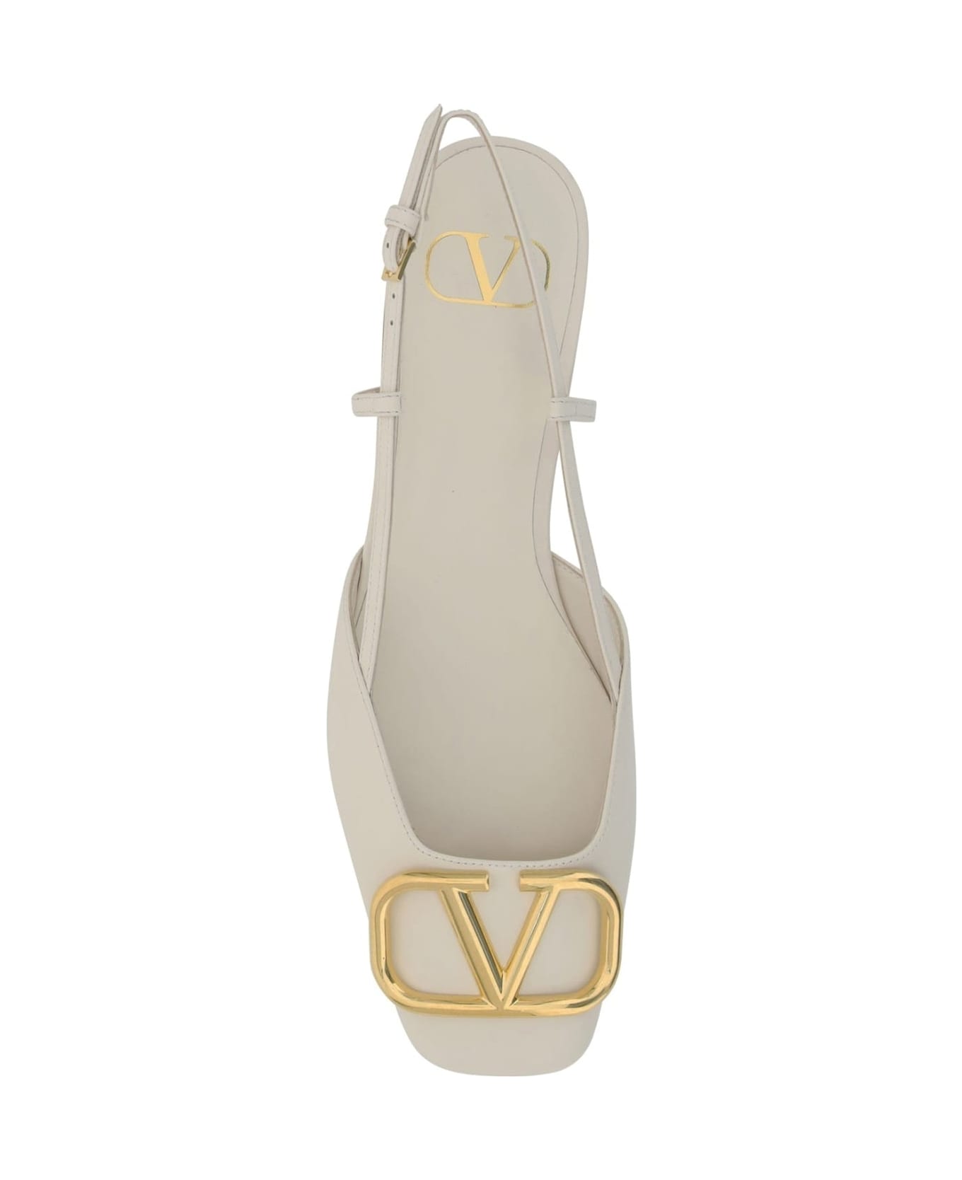 Valentino Garavani Garavani Vlogo Ballerina Flats - White