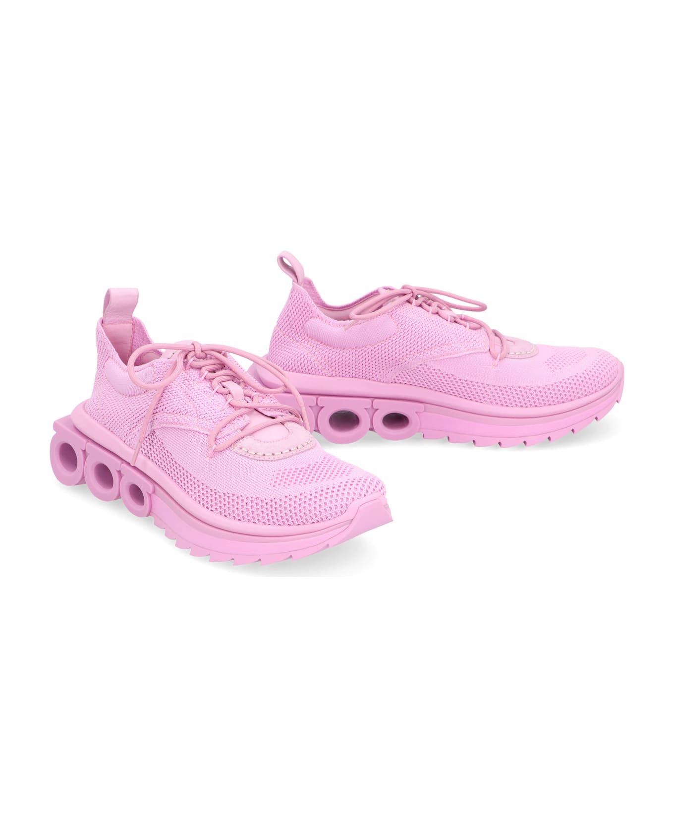 Ferragamo Nima Fabric Low-top Sneakers - Pink