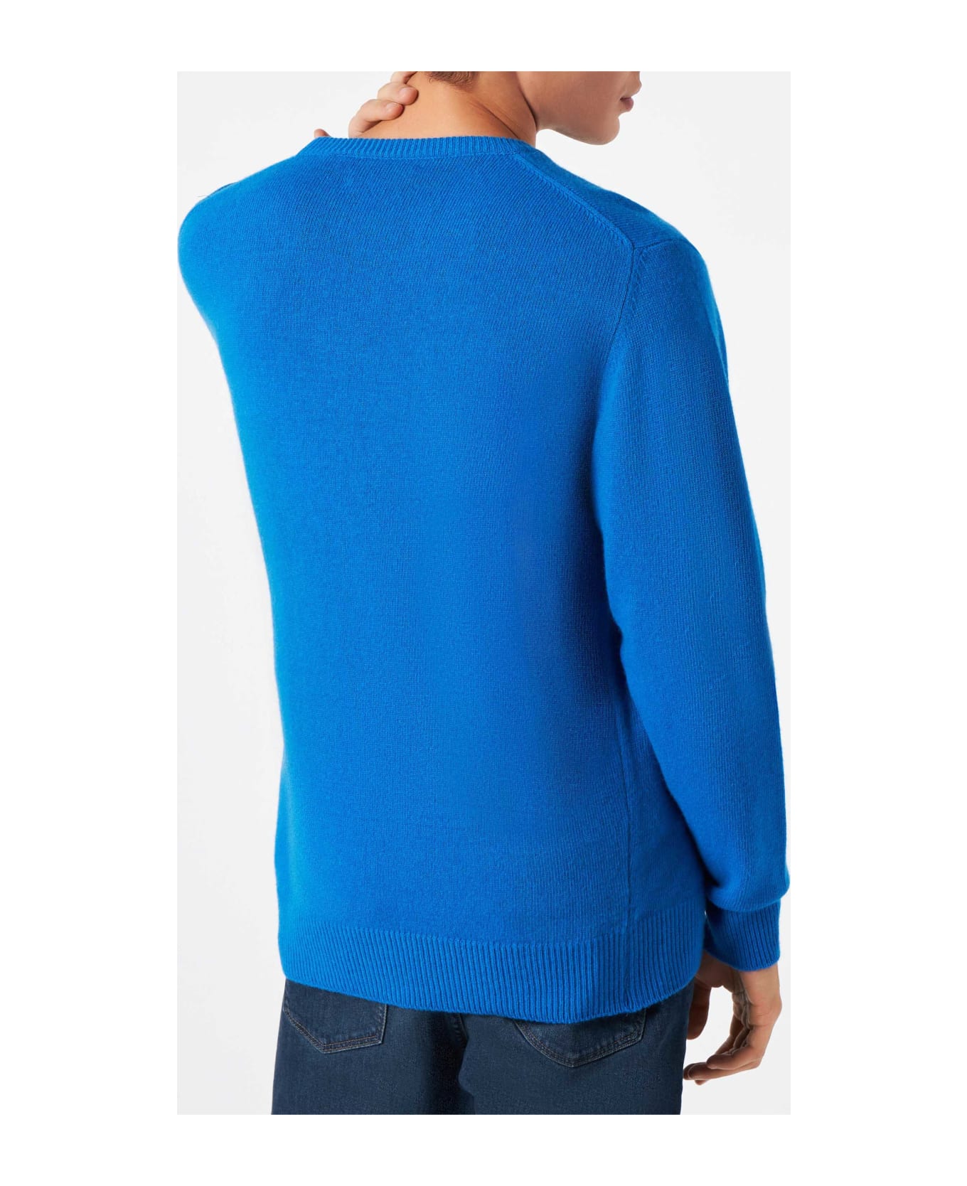 MC2 Saint Barth Man Sweater With St. Barth Padel Club Jacquard Print - BLUE ニットウェア