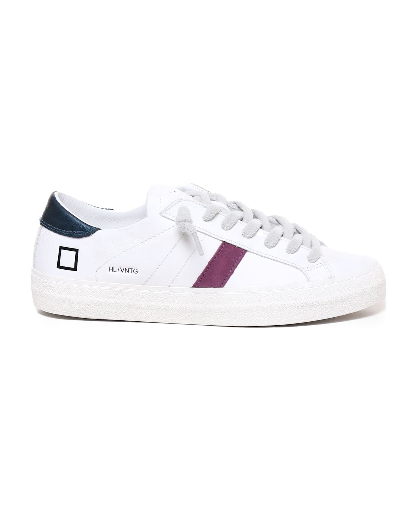 D.A.T.E. Sneakers Hill Low - WHITE-PETROL