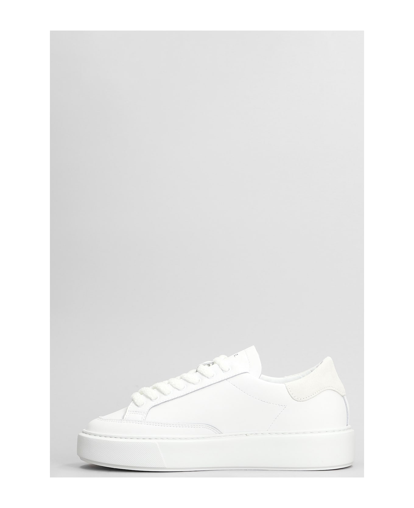 D.A.T.E. Sfera Stripe Sneakers In White Leather - white