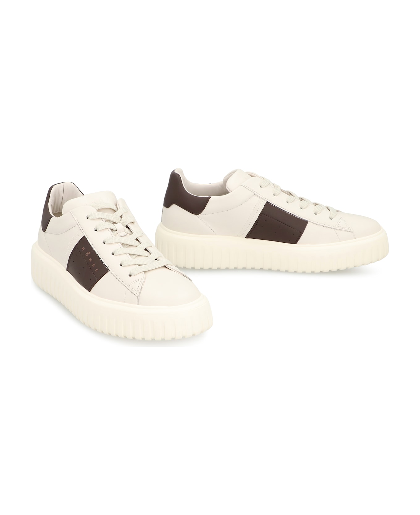 Hogan H-stripes Leather Sneakers - Ivory