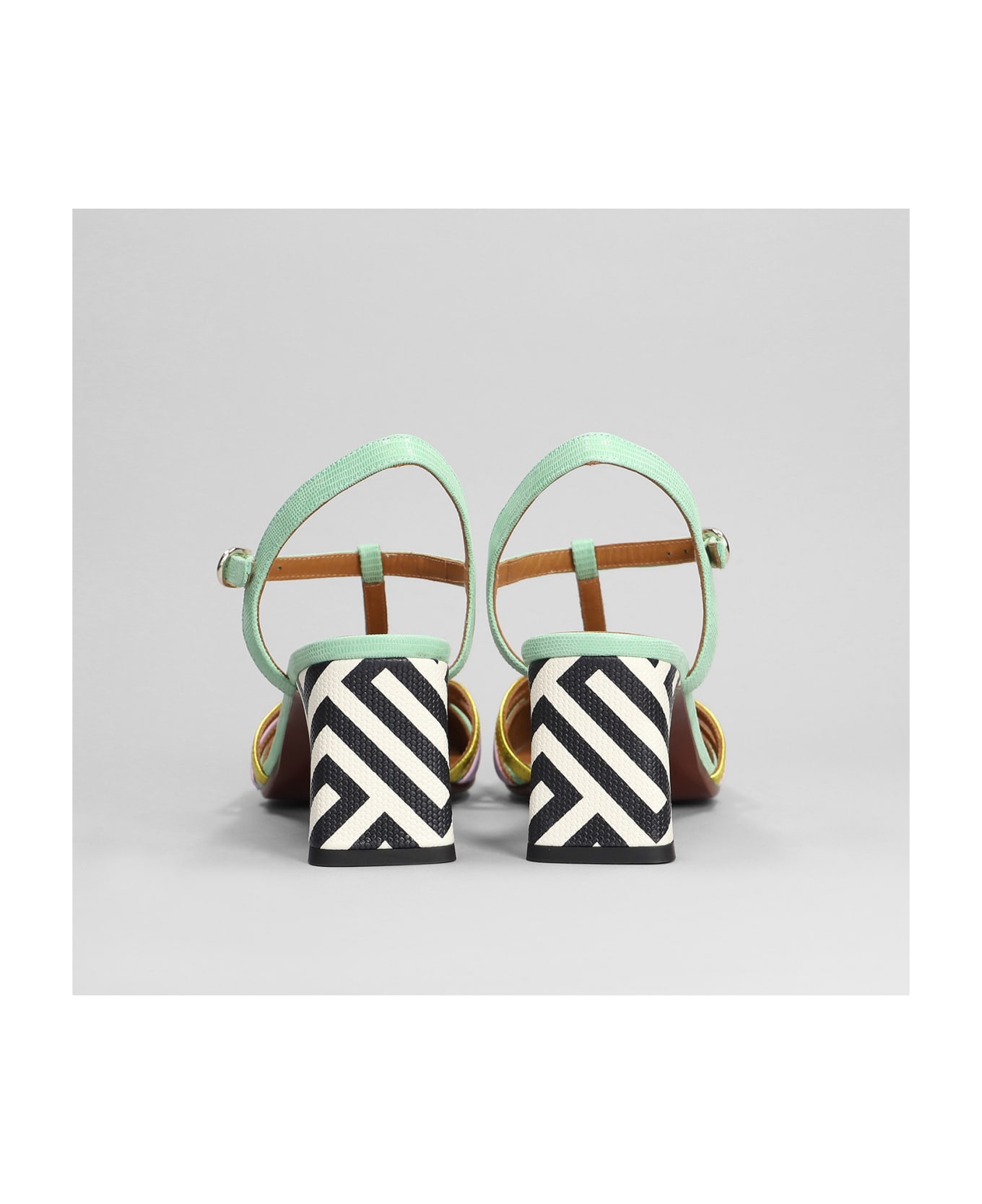 Chie Mihara Fendy Sandals In Green Leather - green