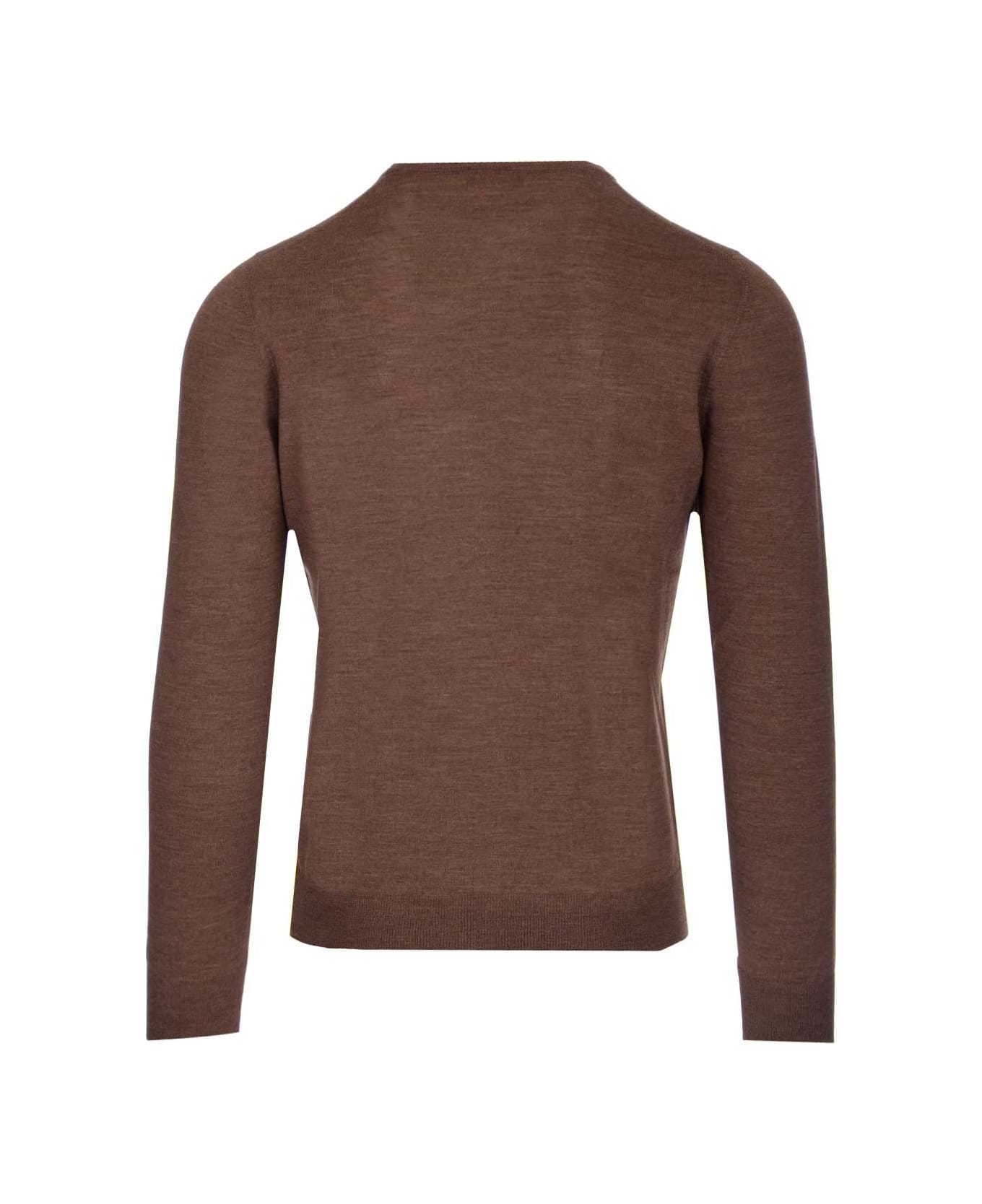 Barba Napoli Brown Crewneck Sweater - Brown