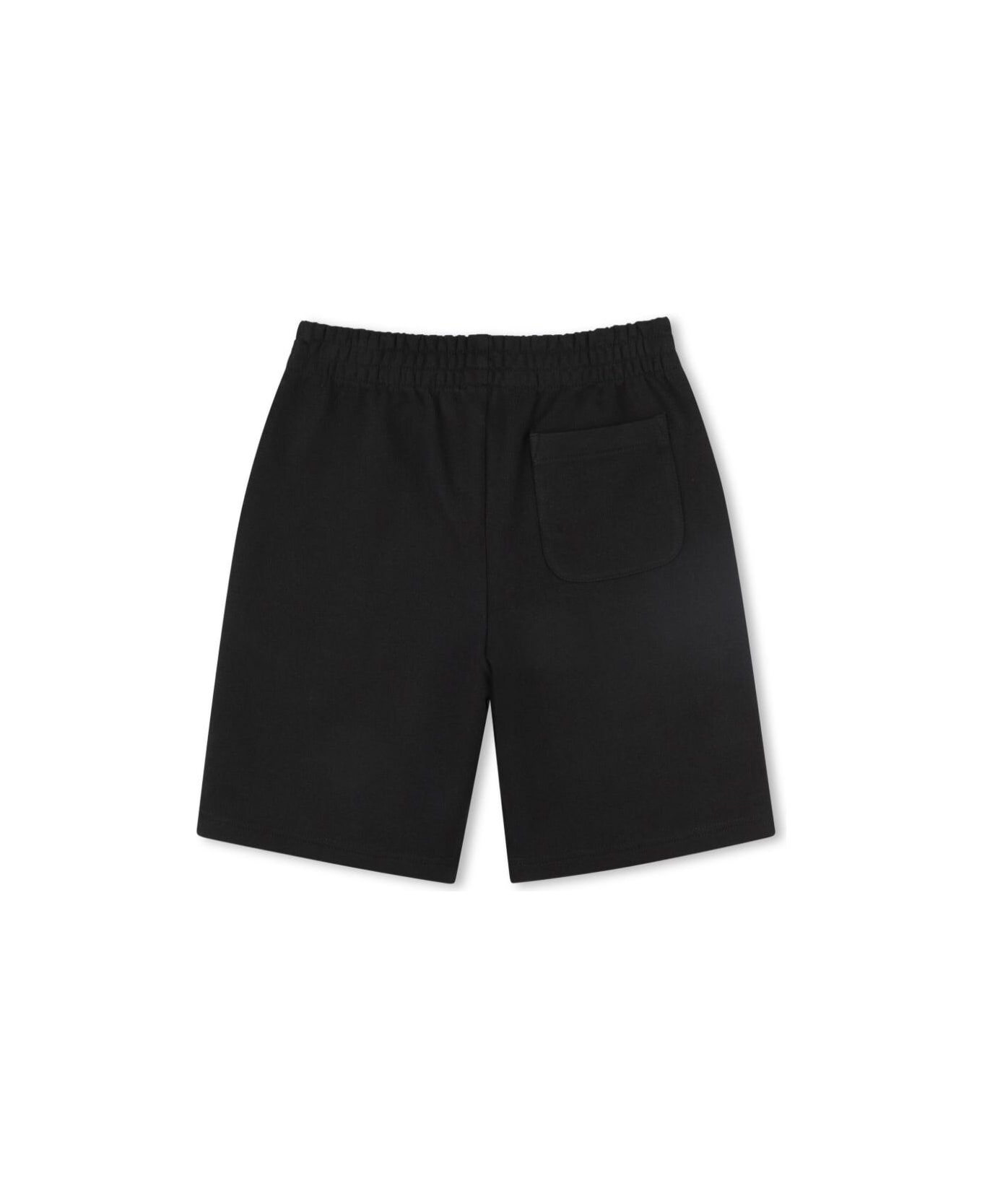 Kenzo Kids Blue Bermuda Pants With Elastic Waist And Logo Print On The Front In Cotton Boy - Blu