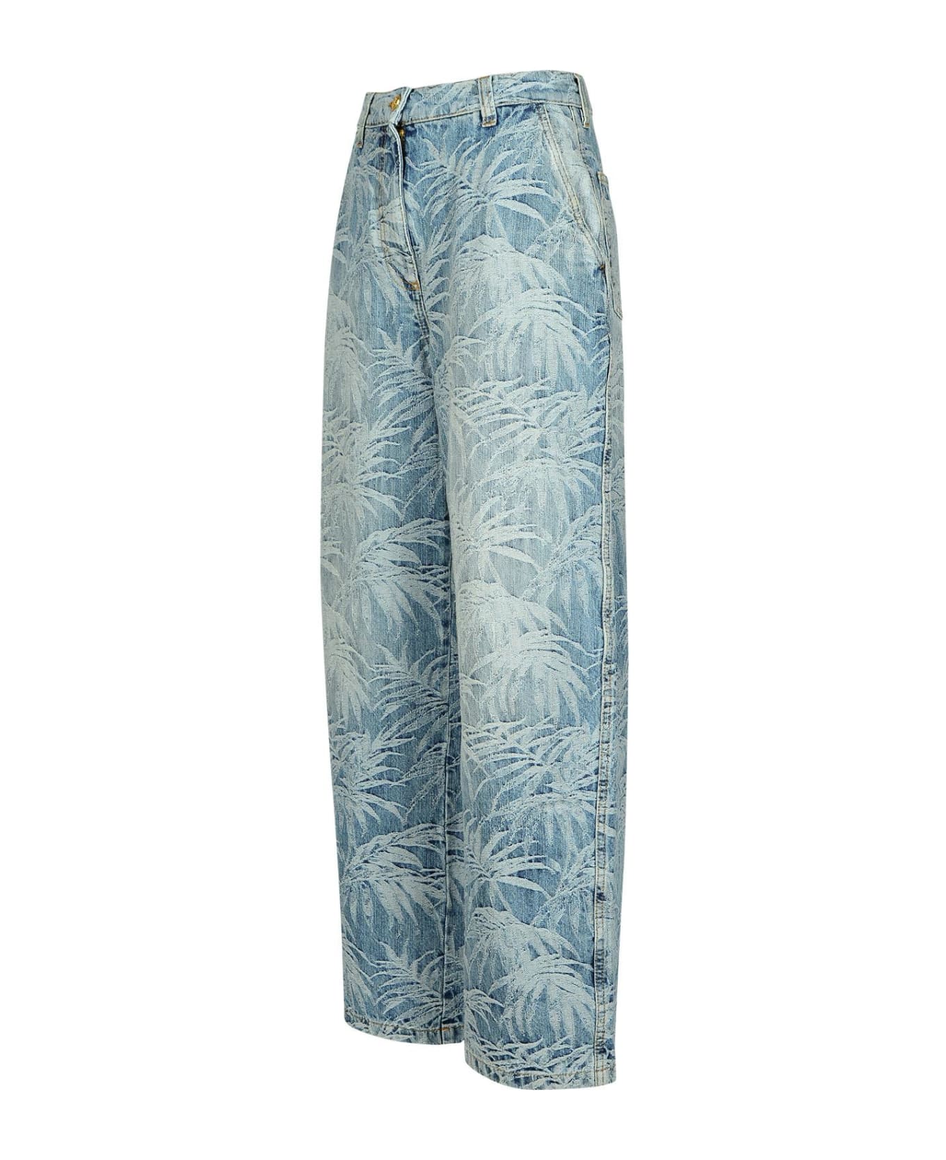 Palm Angels 
baggy
 Light Blue Cotton Blend Jeans - Light Blue
