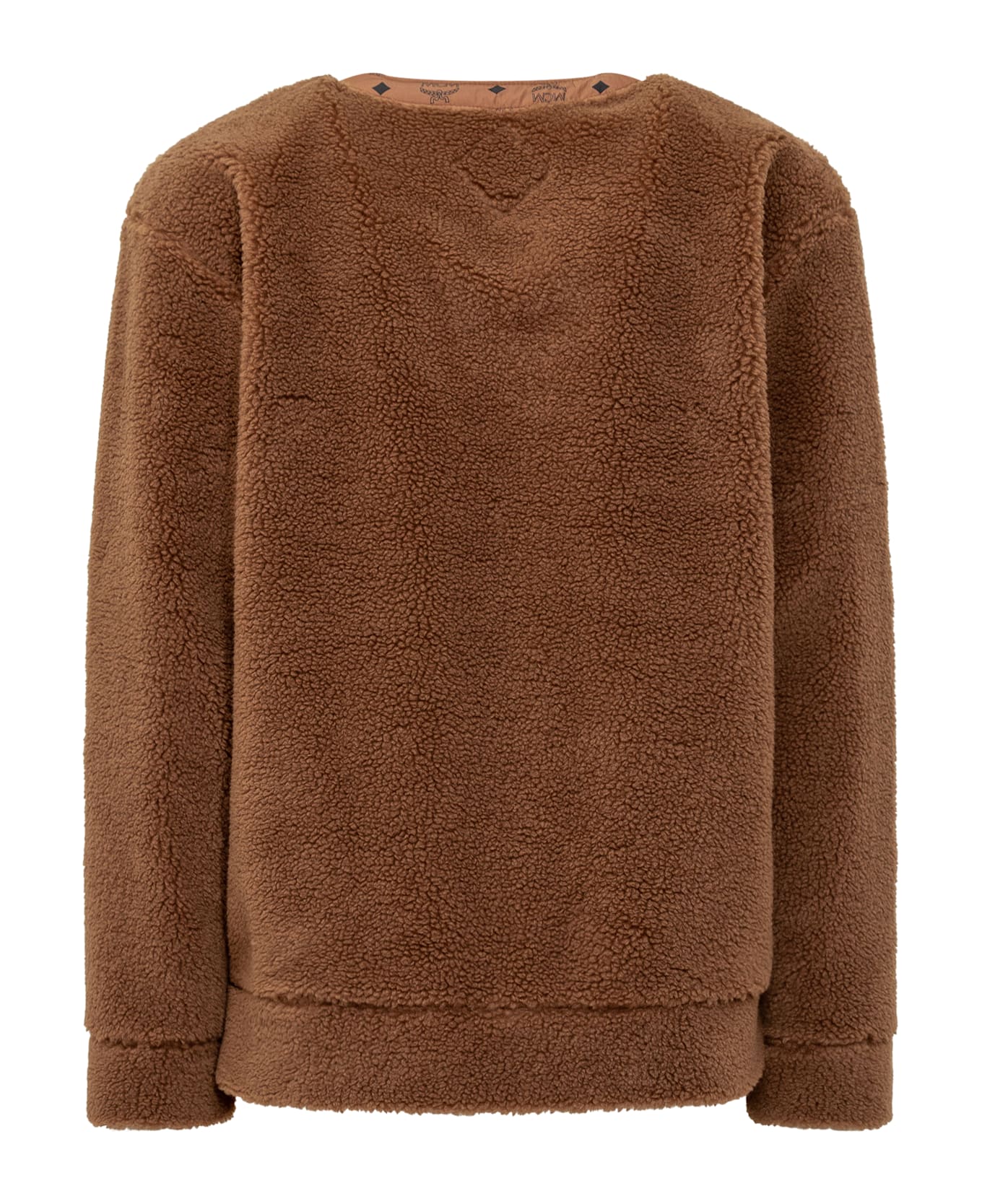 MCM Cardigan With Logo - COGNAC