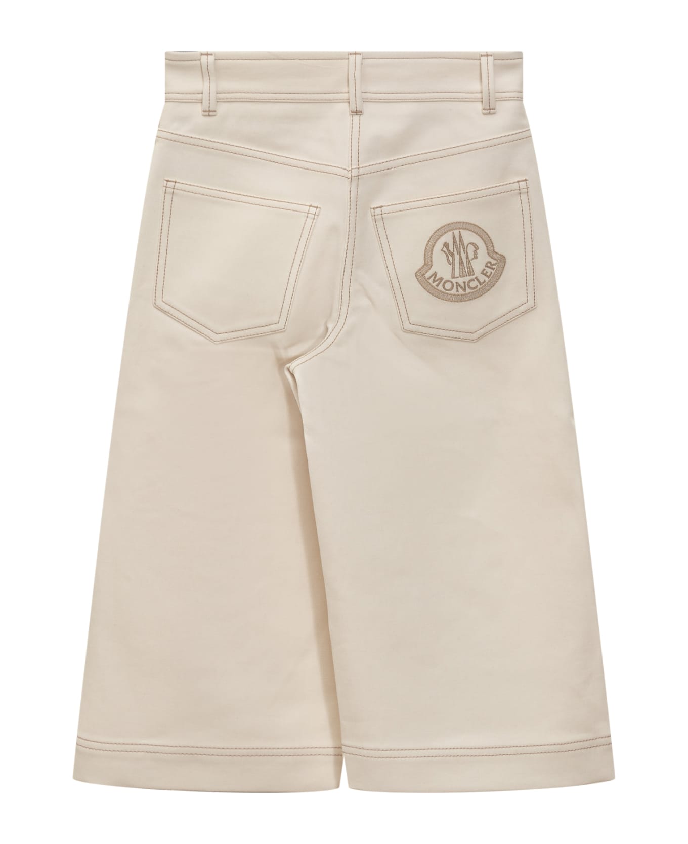 Moncler Logo Bermuda - BEIGE