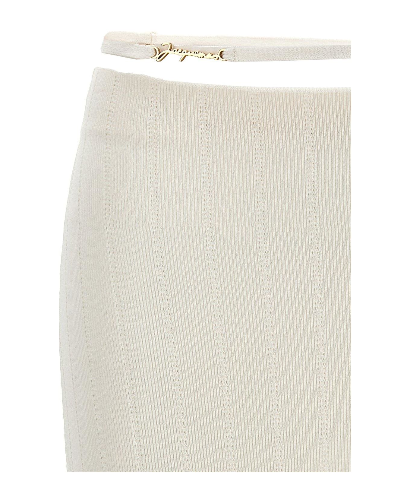 Jacquemus Pralu Ribbed Skirt - White