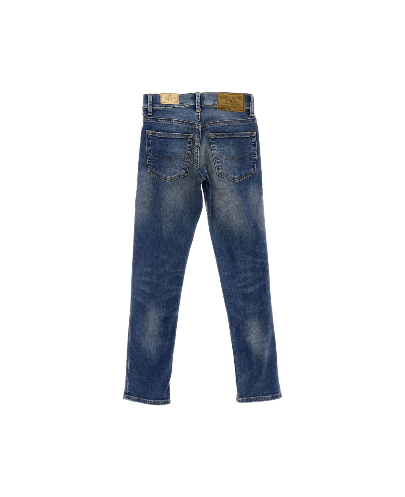 Ralph Lauren Blue 5-pocket Jeans With Logo Patch In Denim Boy - Aiden ボトムス