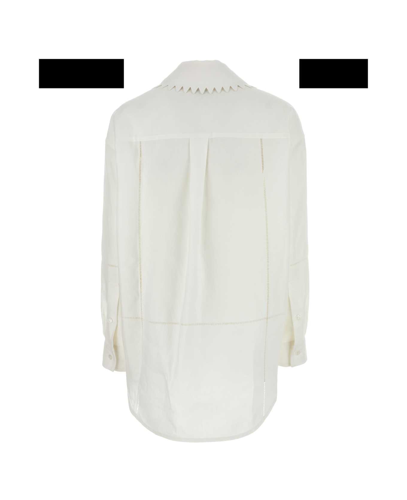 Bottega Veneta White Linen Shirt - WHITE