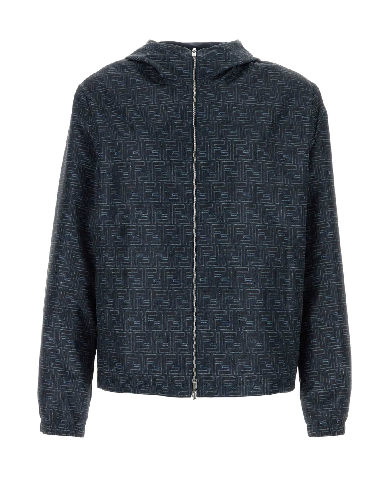 Fendi Printed Polyester Reversibile K-way - DENIM