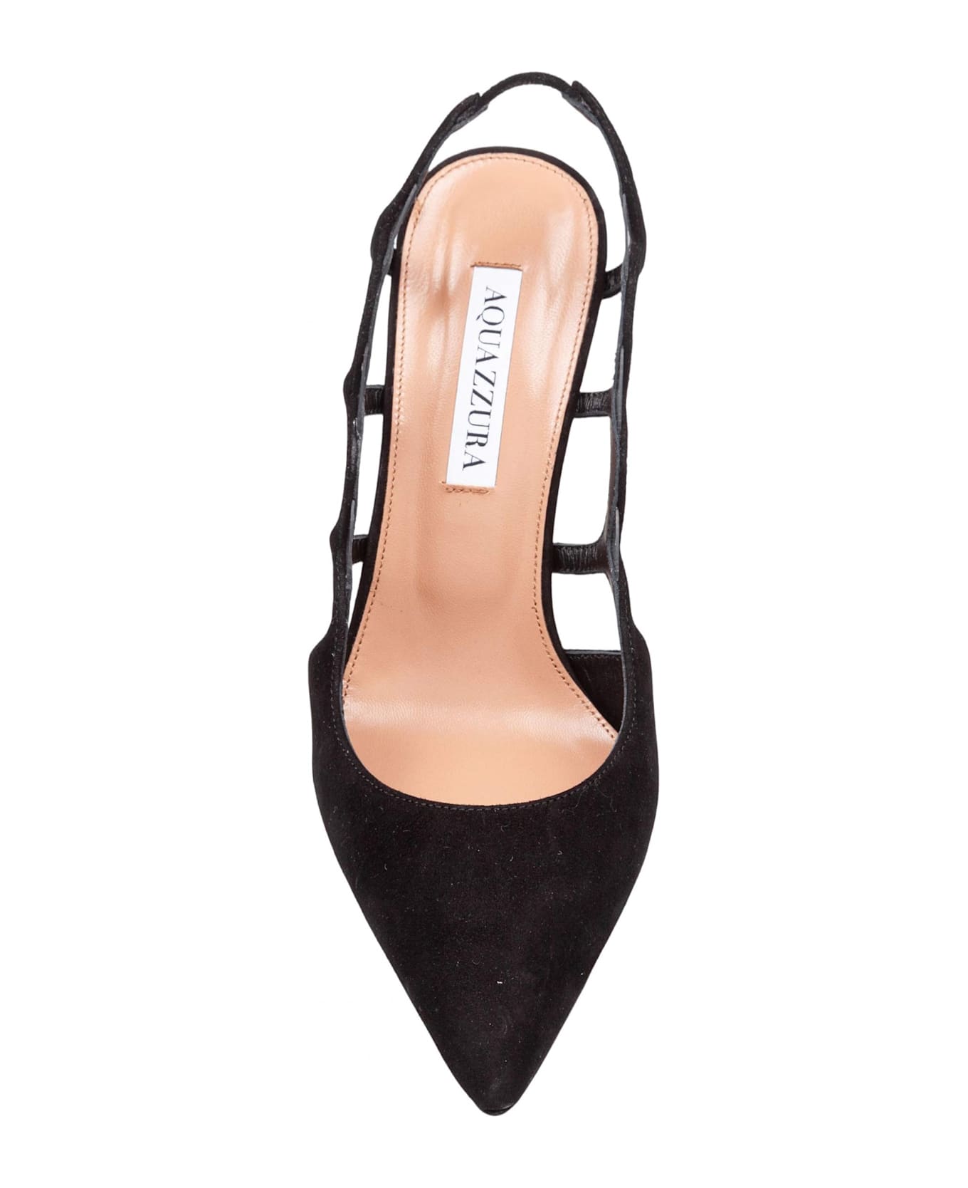 Aquazzura Decollete' Bootie Pump 85 In Suede Color Black - Black