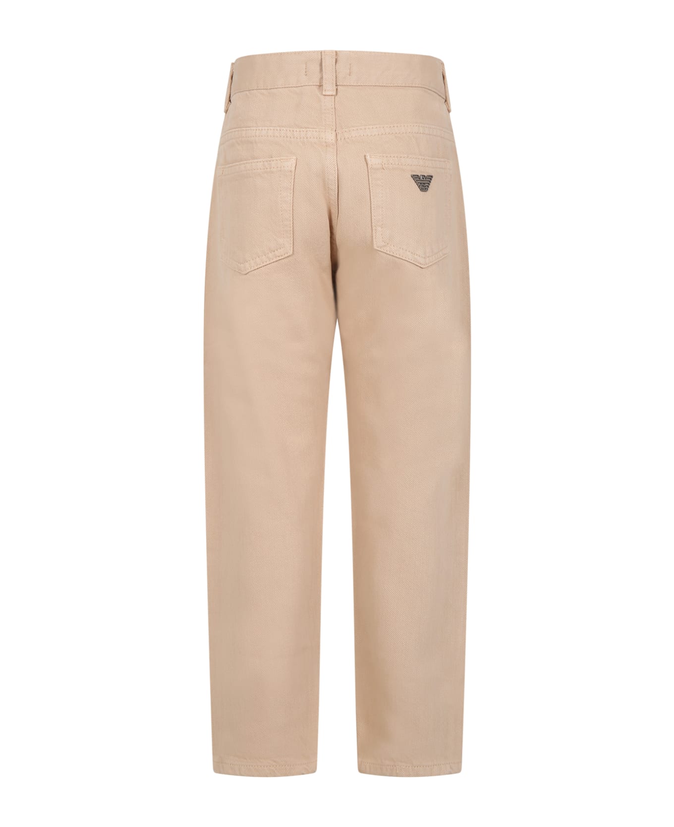 Armani Collezioni Beige Trousers For Boy With Eaglet - Beige