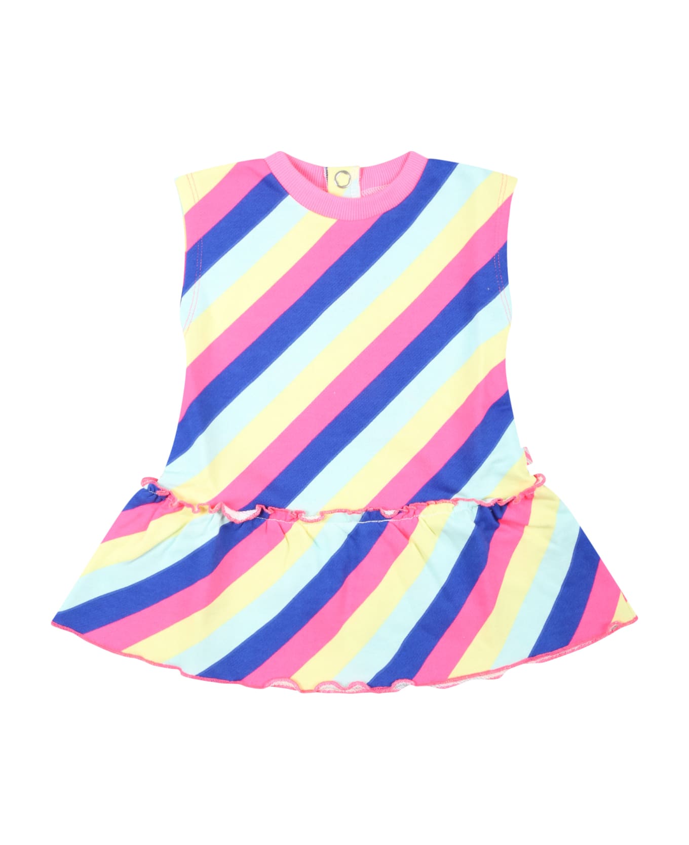 Billieblush Multicolor Dress For Baby Girl With Logo Patch - Multicolor