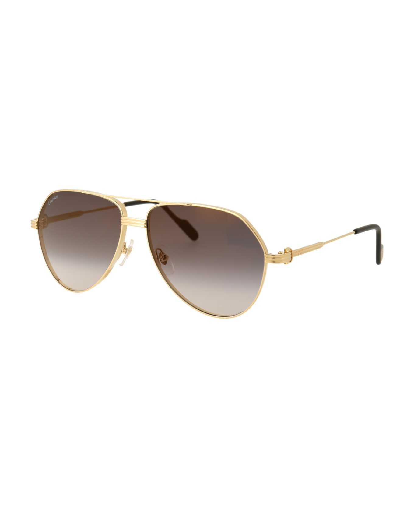 Cartier Eyewear Ct0303s Sunglasses - 001 GOLD GOLD GREY