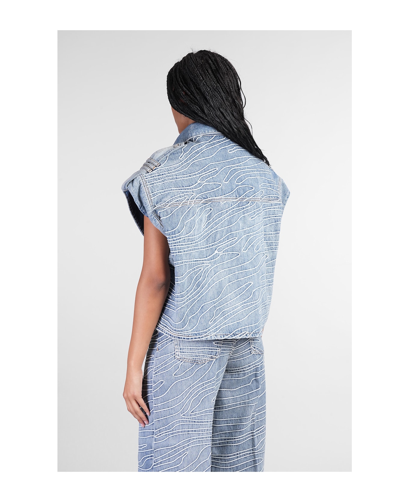 IRO Valentina Vest In Blue Cotton - blue