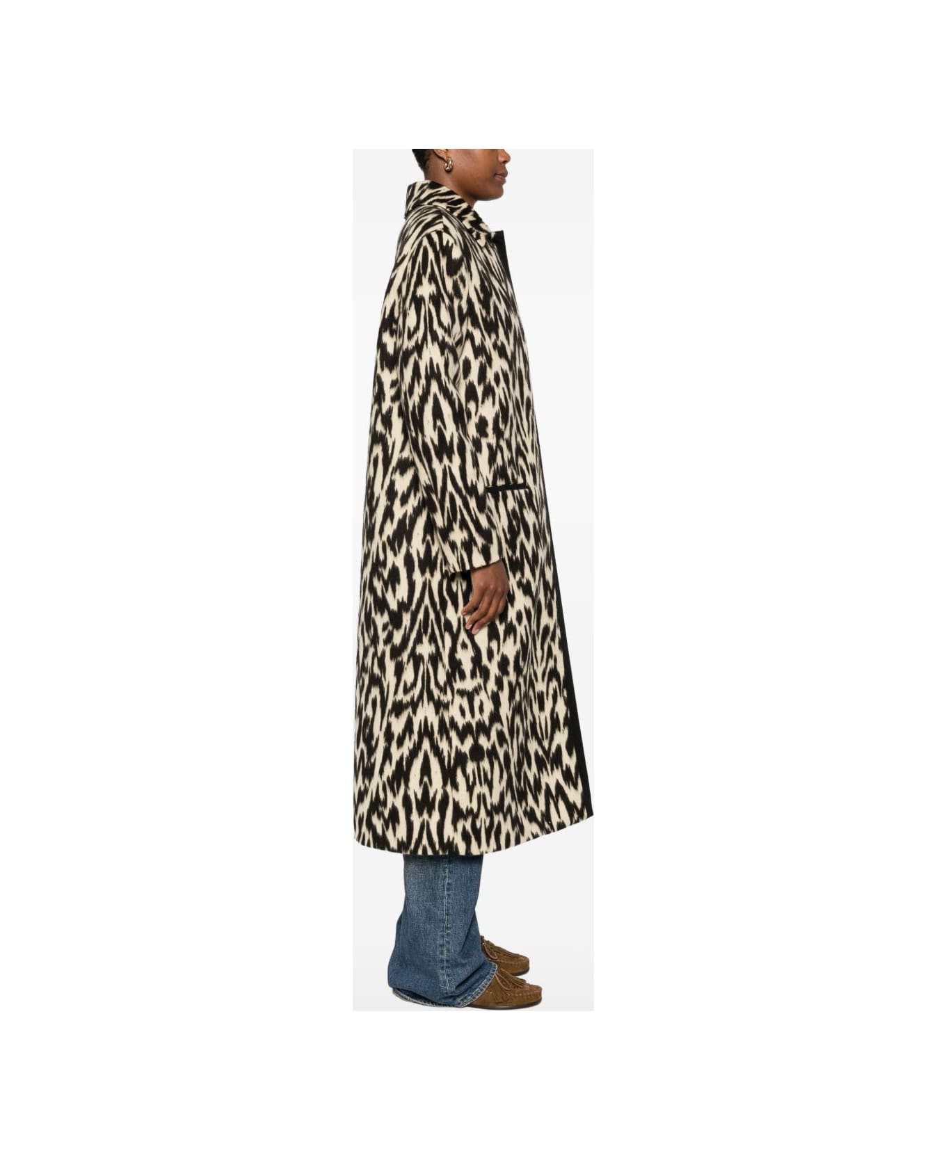 Forte_Forte Jacquard Long Coat - Brown