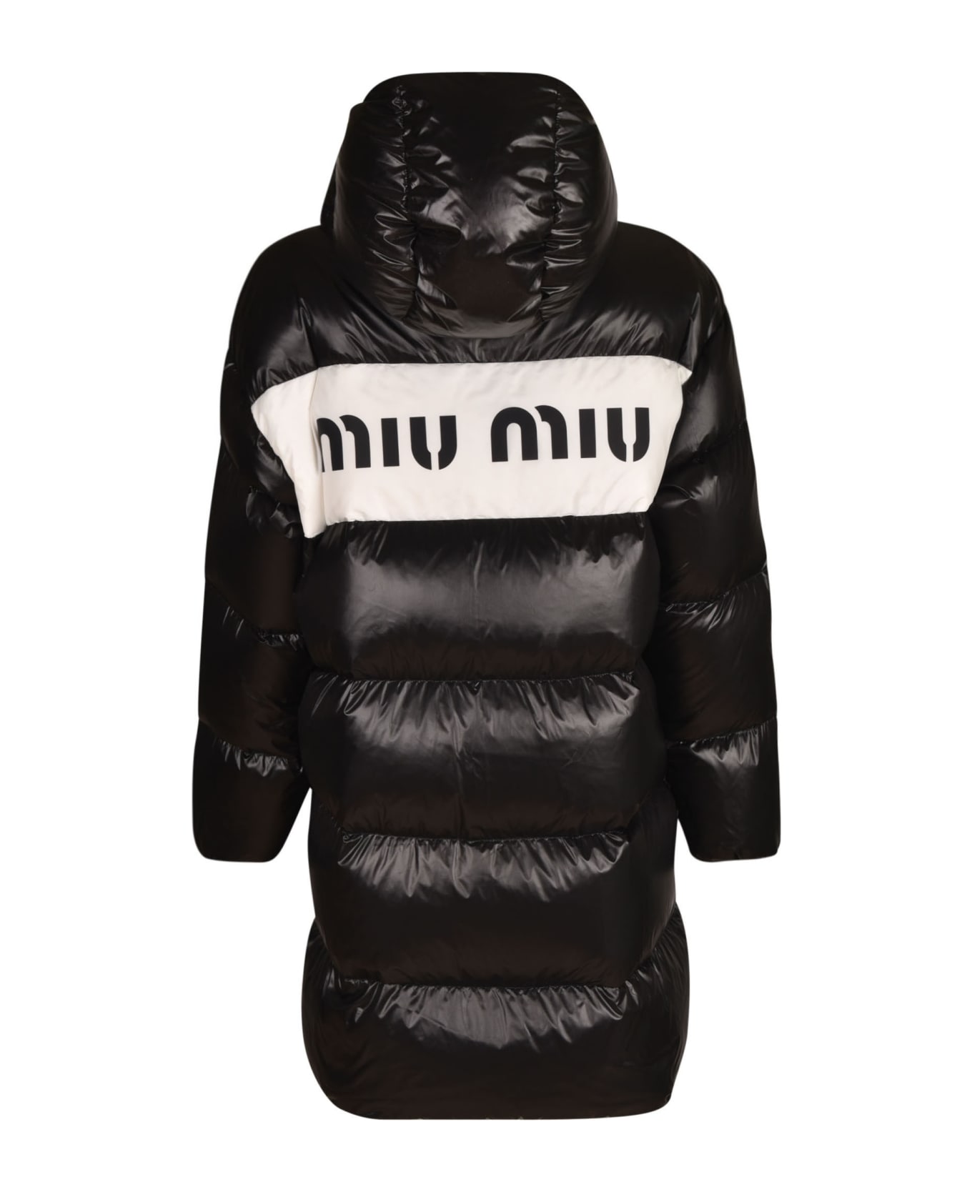 Miu Miu Concealed Buttoned Padded Jacket - Black コート