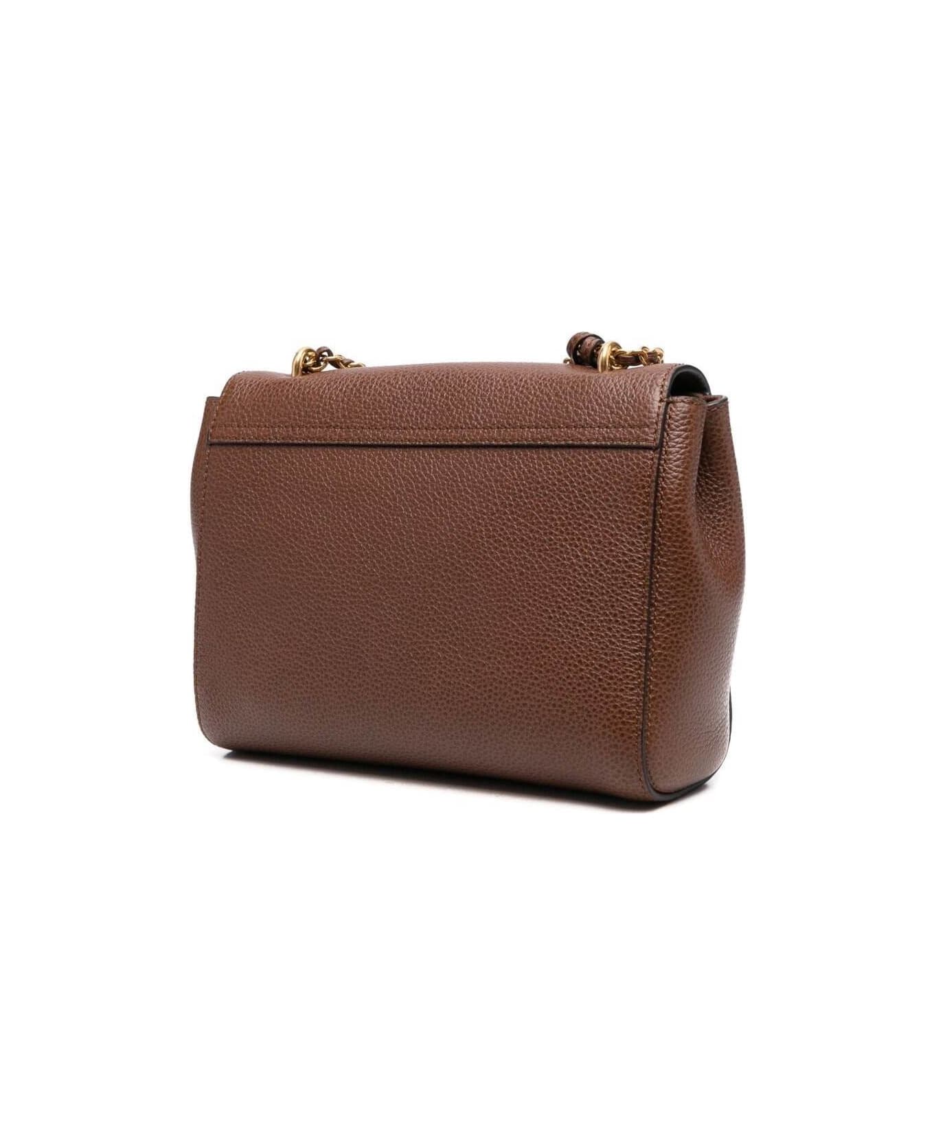 Mulberry Lily Crossbody Bag In Brown Leather Woman - Brown