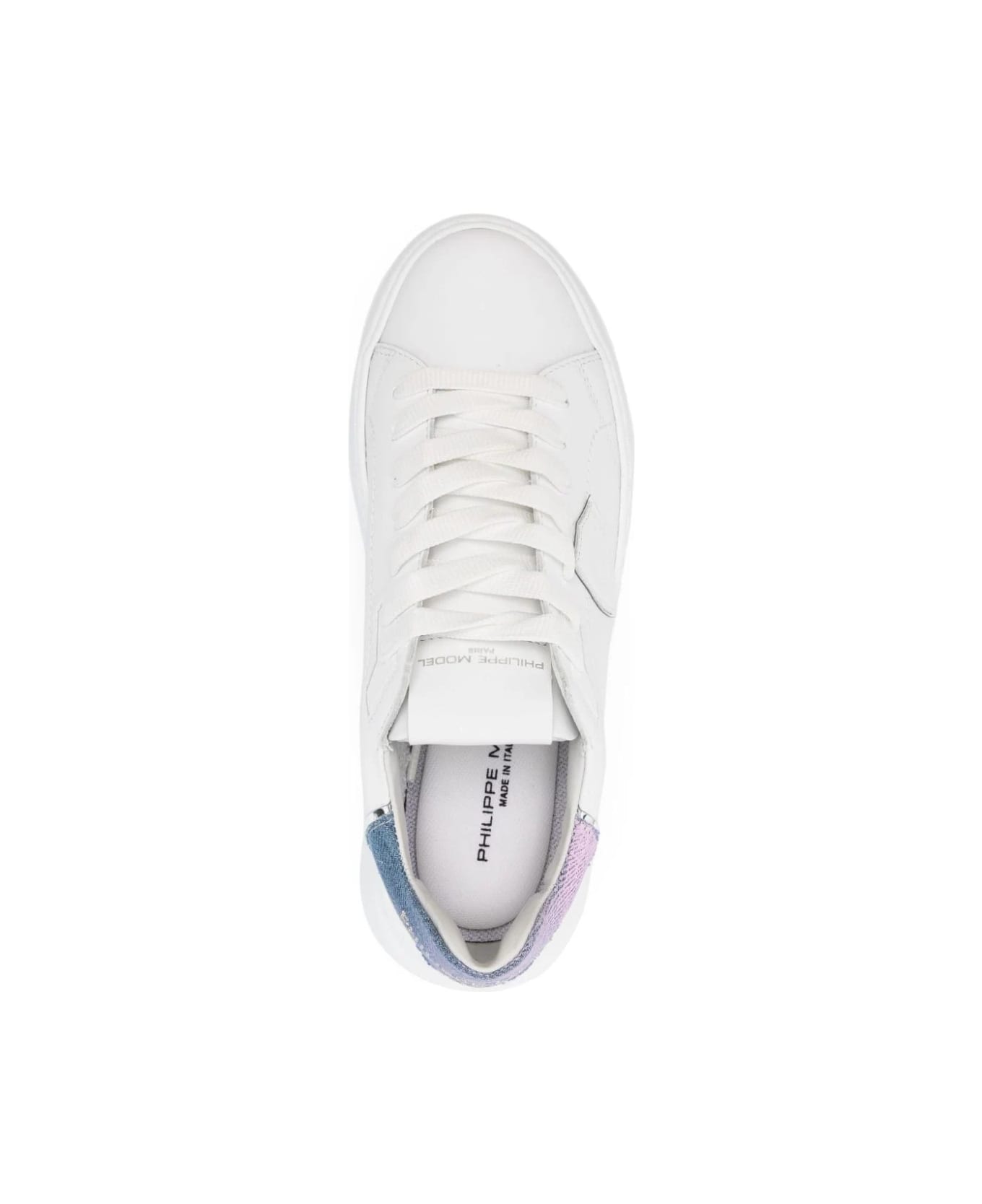 Philippe Model Tres Temple Sneakers - White And Light Blue - White