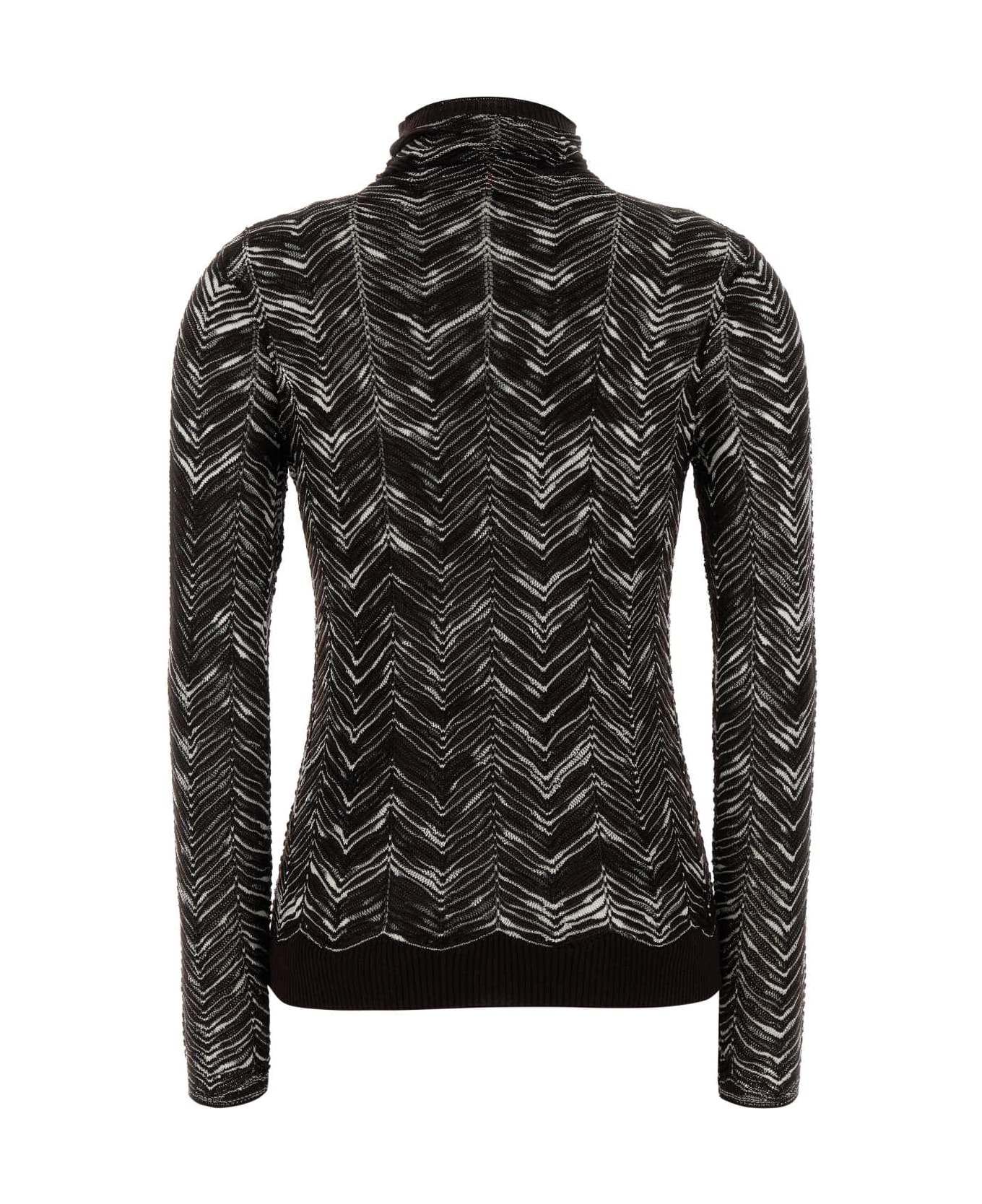 Missoni Embroidered Wool Blend Sweater - MARRONE