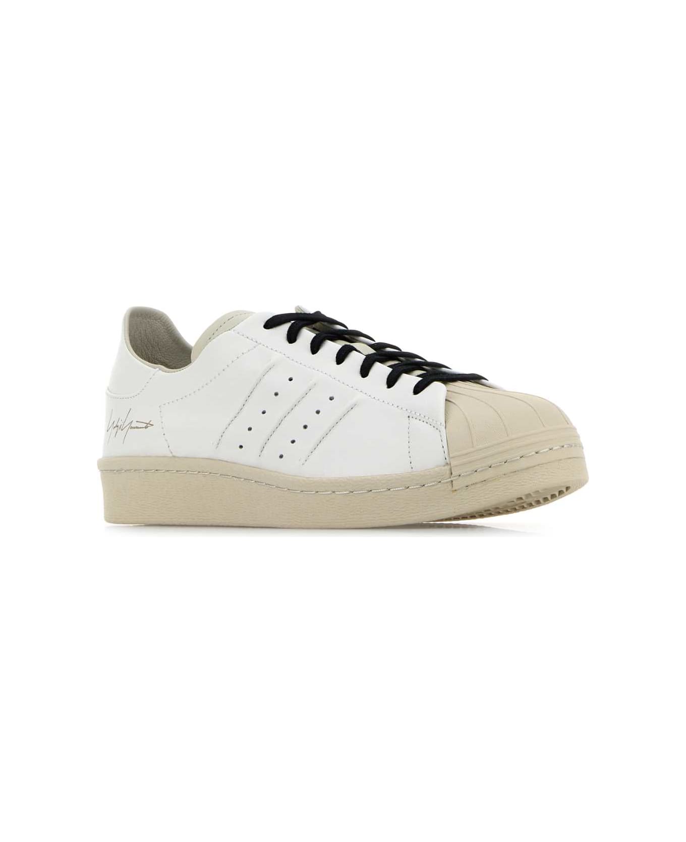 Y-3 Two-tone Leather Y-3 Superstar Sneakers - COREWHITETALCBLACK
